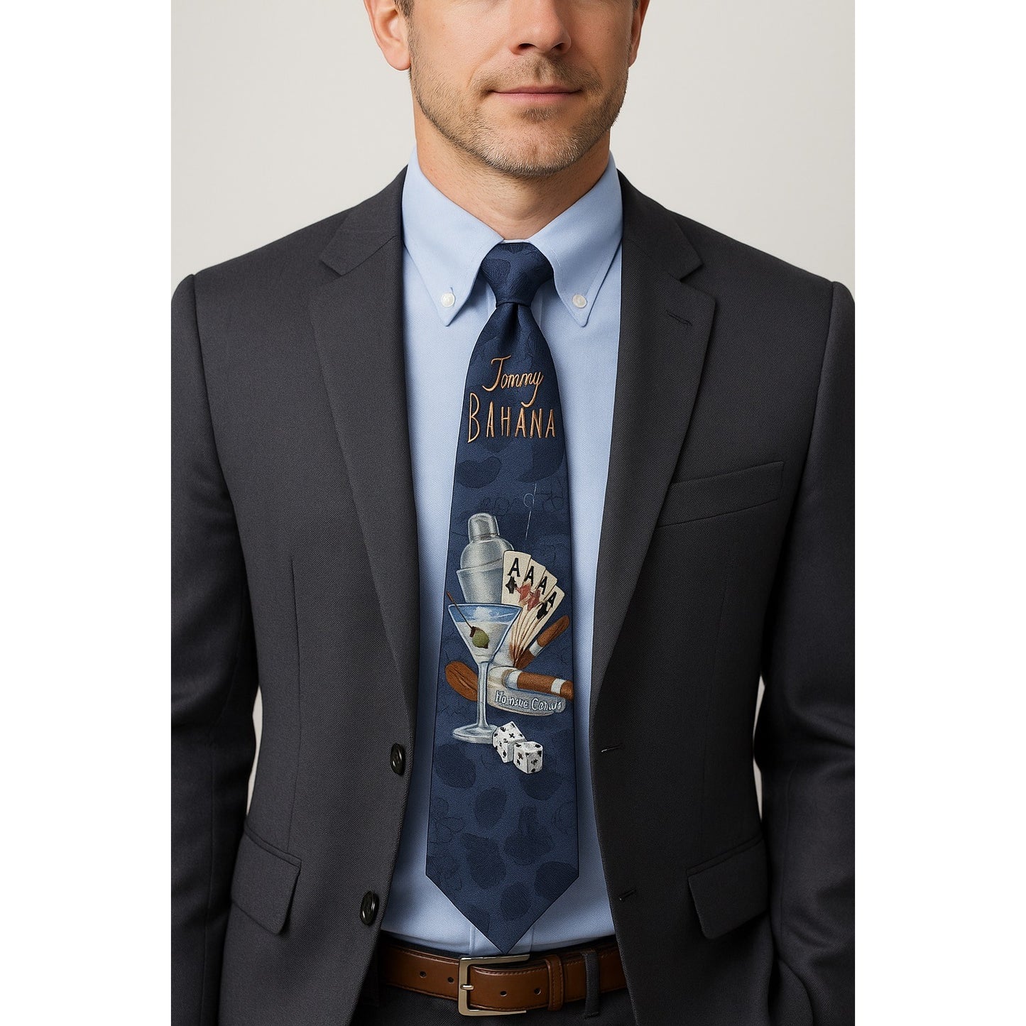 Tommy Bahama Paradise Casino Silk Necktie Playing Cards Dice Martini