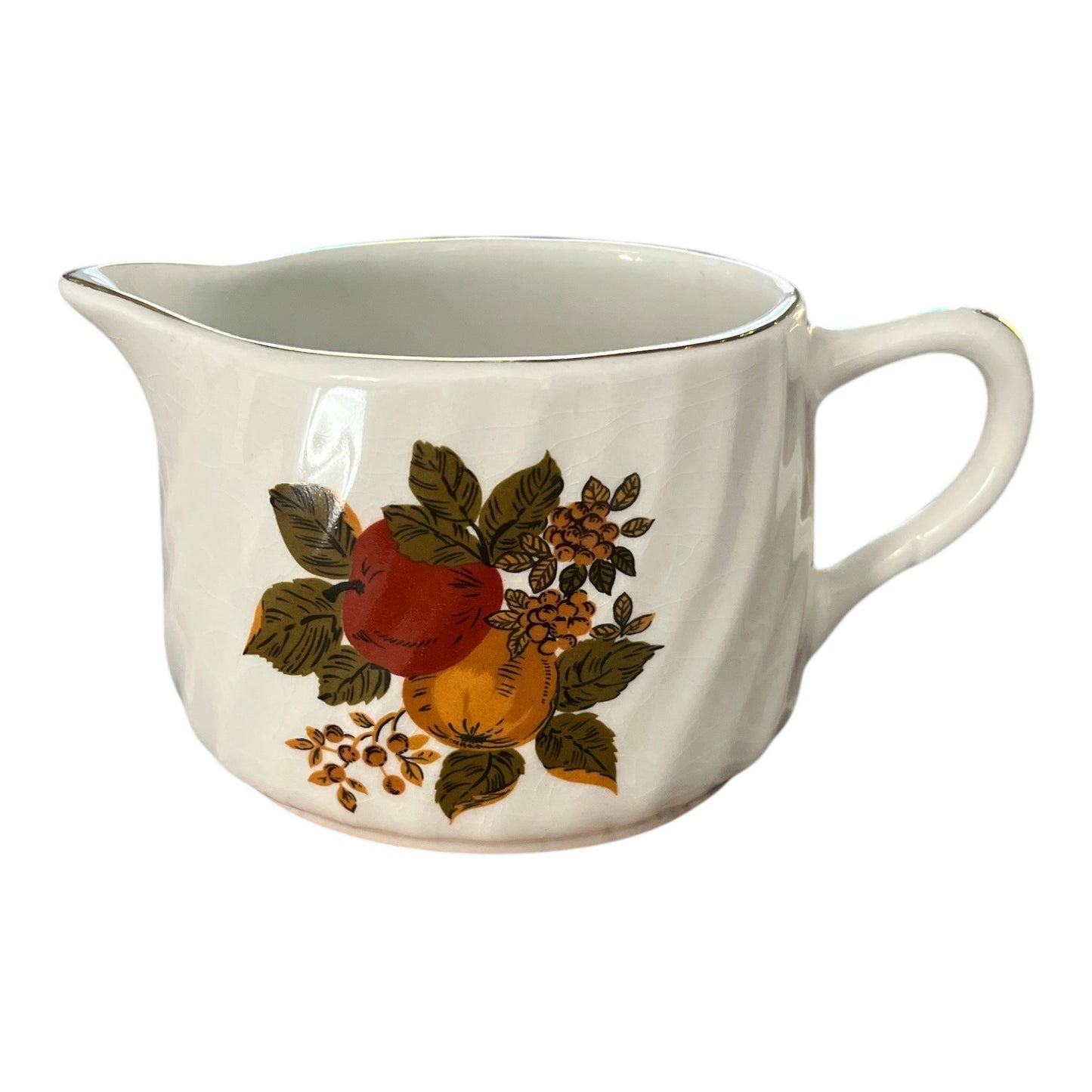 Vintage Enoch Wedgwood English Harvest Creamer – Fruit Motif – Made in England – 5.5” x 3”