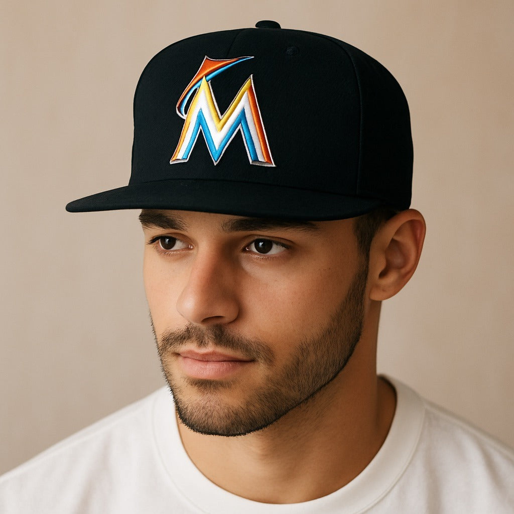Miami Marlins New Era 59FIFTY Black Fitted Hat Size 7 5/8 – MLB On-Field Cap