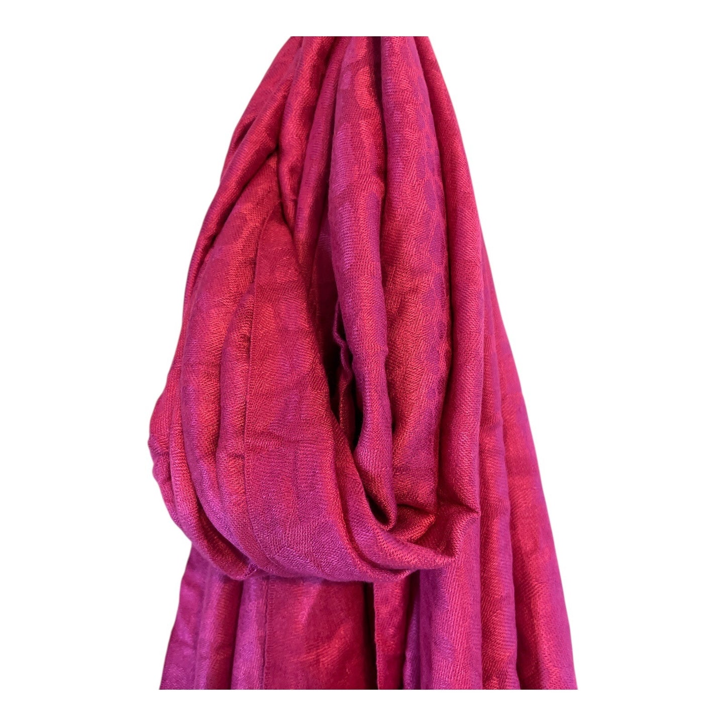 Capelli New York Fuchsia Fringe Scarf – 80” Long – 100% Rayon – Lightweight with Subtle Pattern – NWT