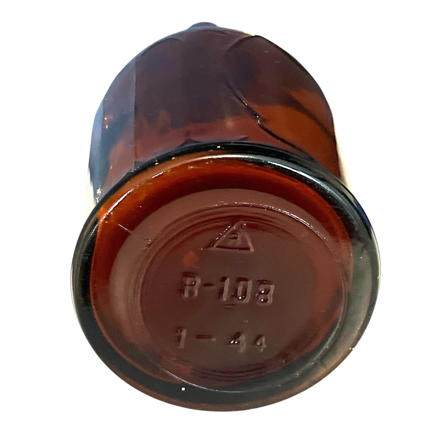 Vintage Dimple Haig Whisky Bottle – Amber Glass – 1-44 Marked – Plastic Cap – WWII Era