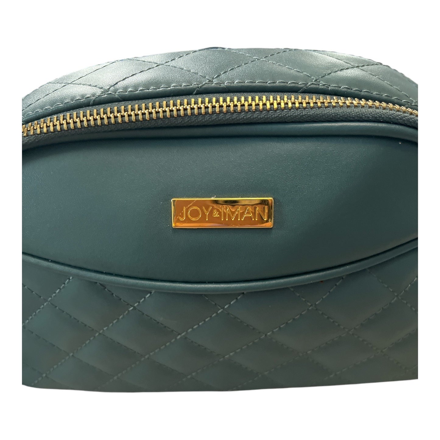 Quilted Green Crossbody Shoulder Bag With Gold Chain & Tassel By Joy & Iman