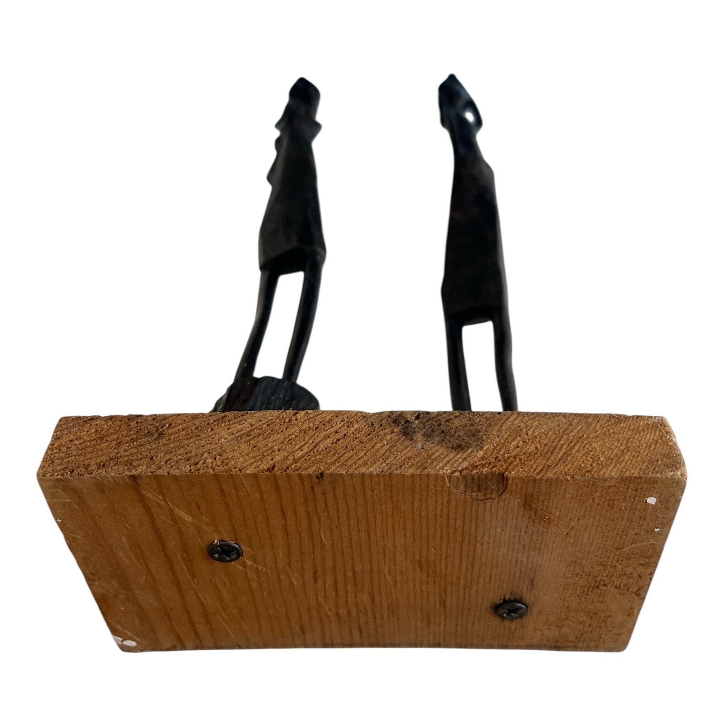 Vtg Hand-Carved Wooden Sculpture – African Tribal Figures Carrying Vessels, 15”