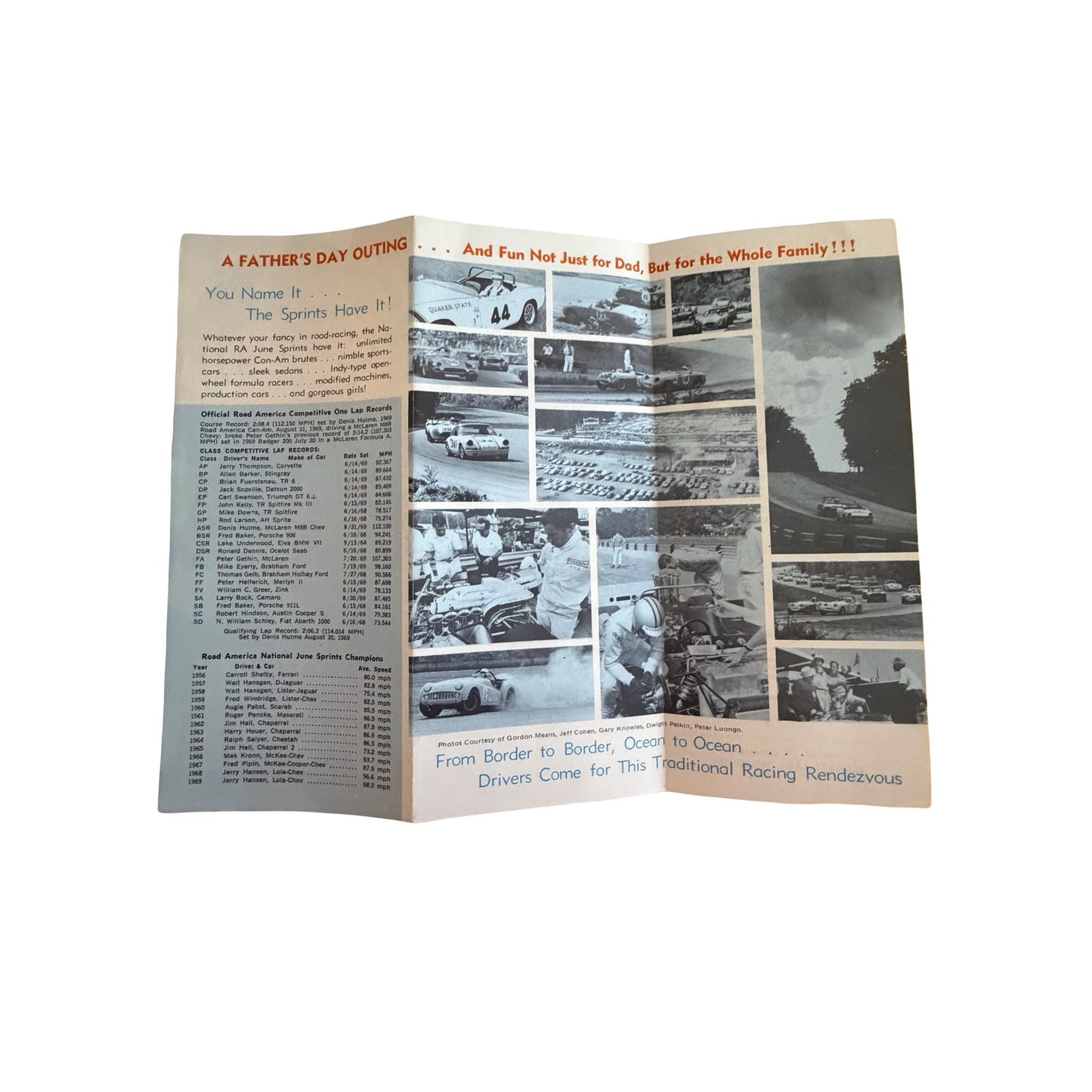 1970 Road America National June Sprints Racing Brochure SCCA Can-Am Elkhart Lake Wisconsin
