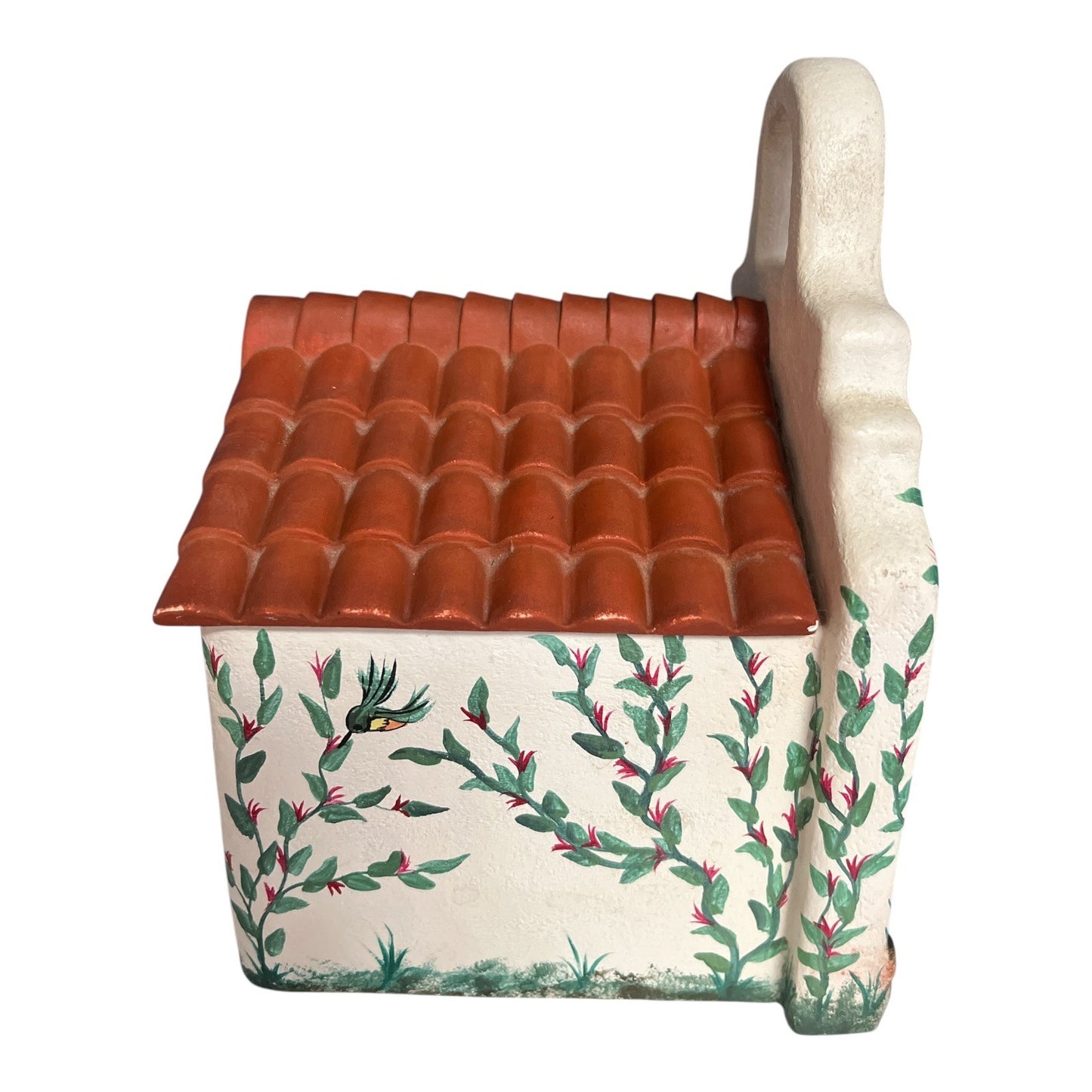 Vtg Southwest Adobe House Figurine – Hand-Painted Ceramic Pottery – Signed – 7.5”