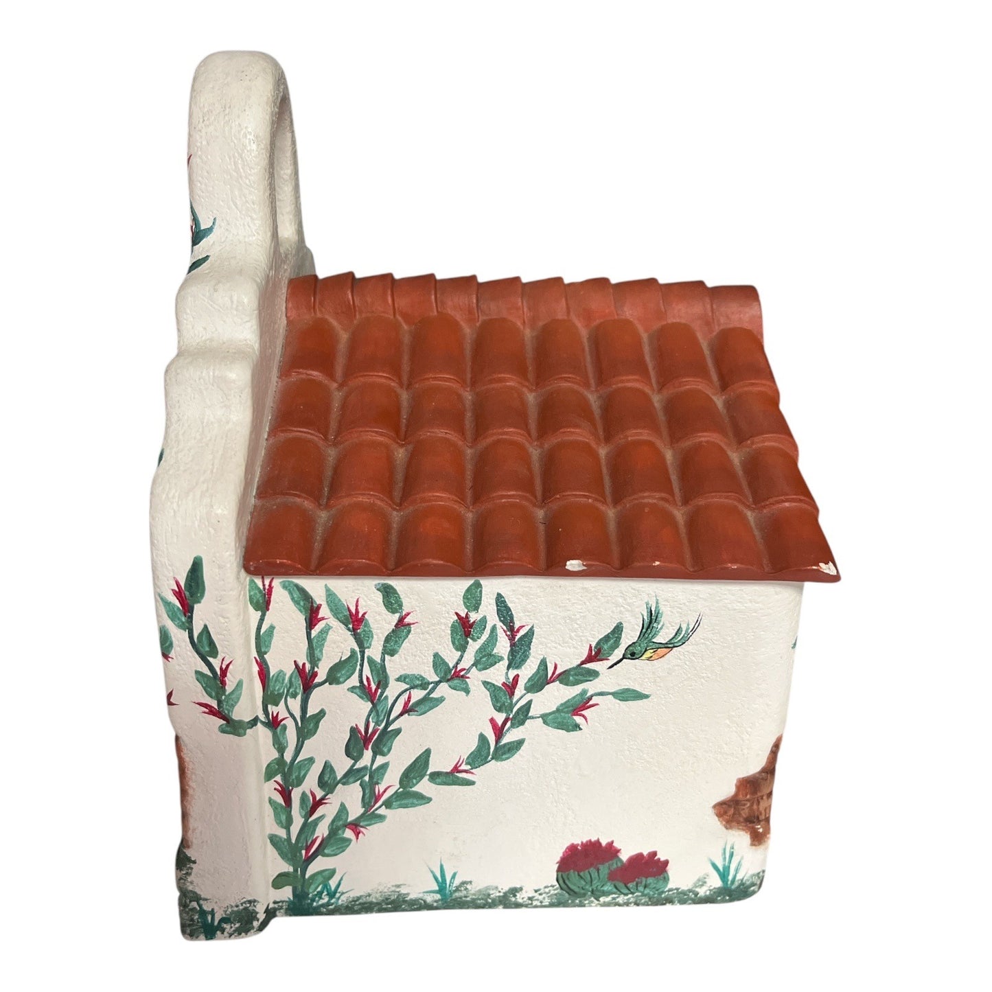 Vtg Southwest Adobe House Figurine – Hand-Painted Ceramic Pottery – Signed – 7.5”