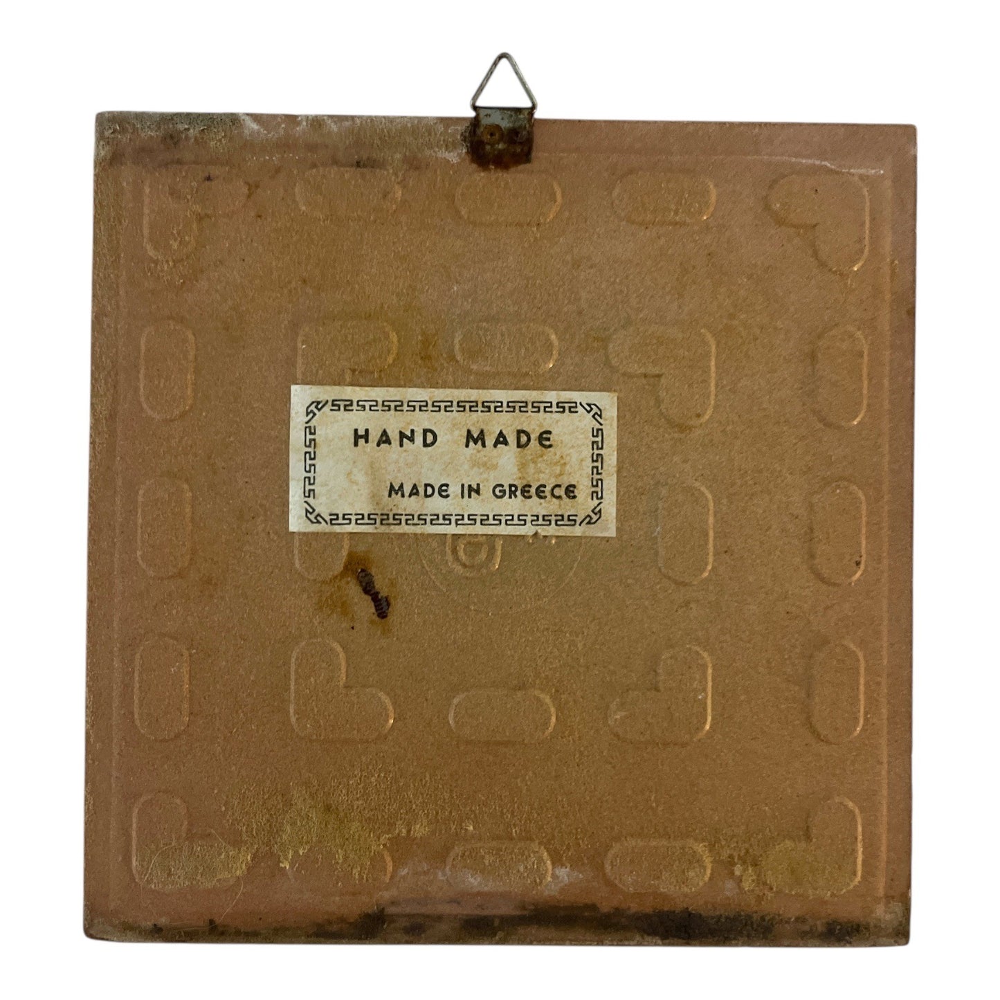 Vintage Greek Ceramic Tile Sounion Temple of Poseidon Wall Plaque