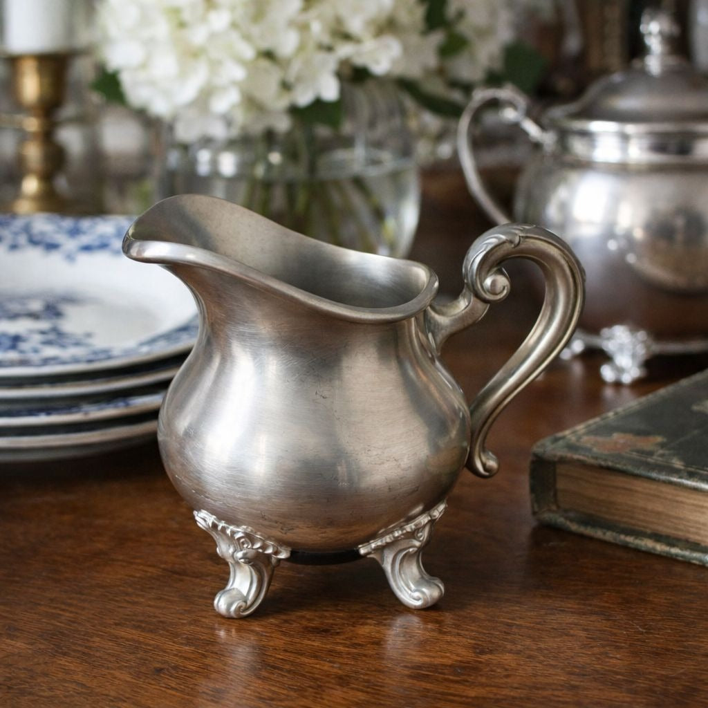 Reed & Barton Pewter Creamer Regent P560 Small Footed Pitcher Vintage