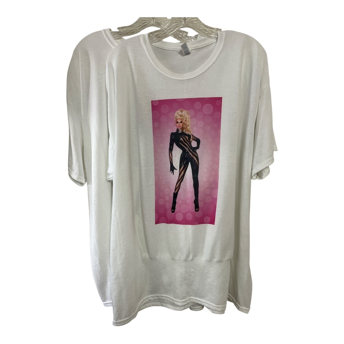 Set of 2 RuPaul Graphic T-Shirts Jerzees Dri-Power 2XL Drag Queen Art Tees