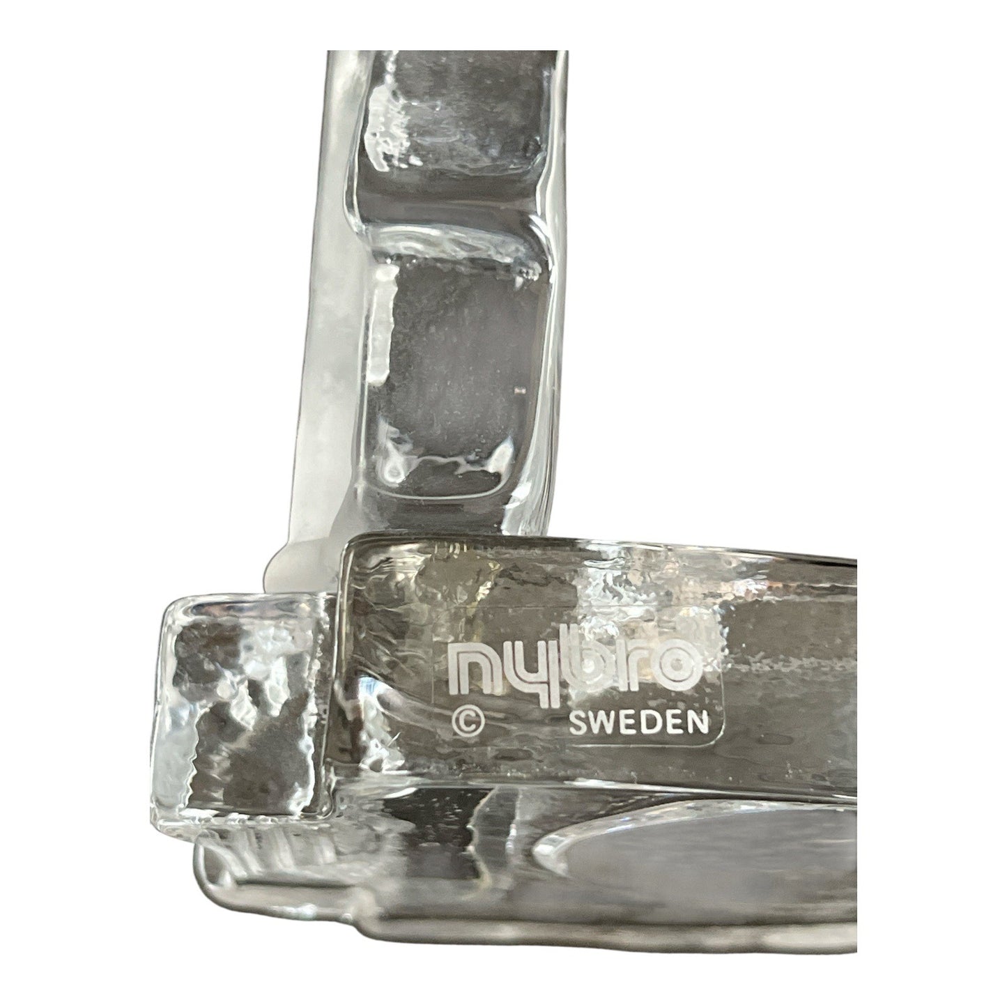 Vtg 1990s–2000s Nybro Sweden Glass Tealight Holders – Fireplace & Church, Scandinavian Crystal