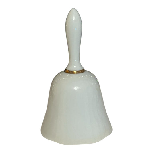 1978 Avon Award Porcelain Bell – Winter Scene – Made in Japan – Gold Trim – Exclusive Rep Gift