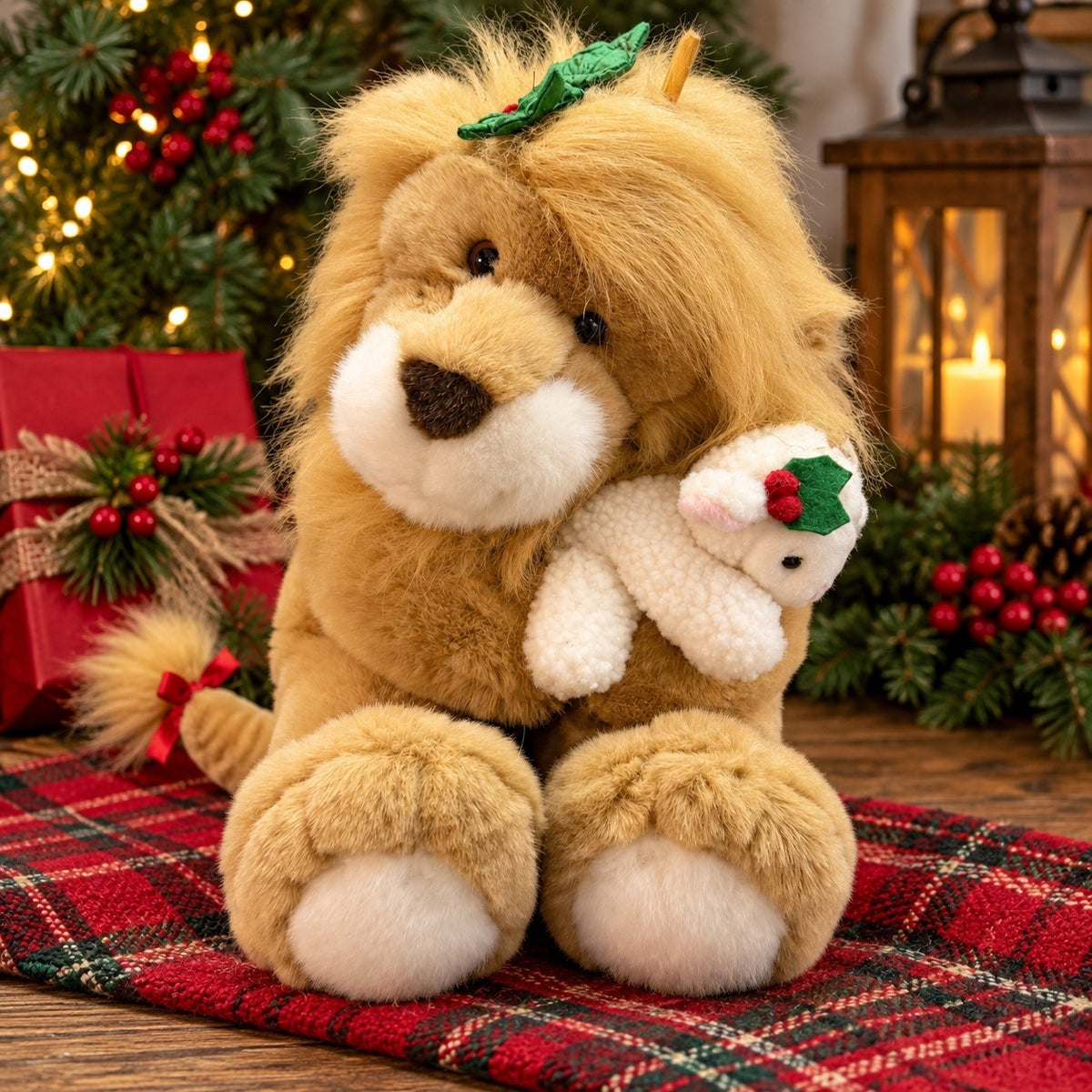 Vintage 1994 Dayton Hudson The Lion & The Lamb Commonwealth Christmas Plush 14 Inch
