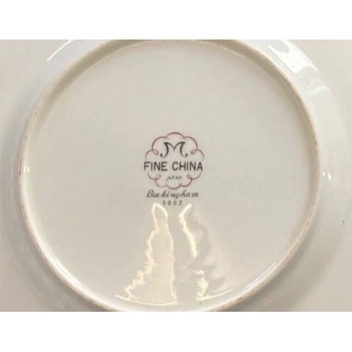 Vintage Buckingham Japan Fine China 6.5” Plates Set of 2 Floral Border Gold Trim