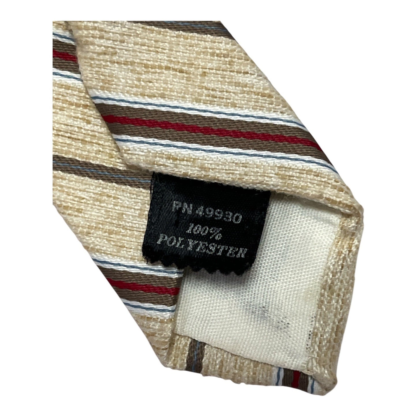 Vintage House of Arden Striped Necktie – Beige, Brown & Red