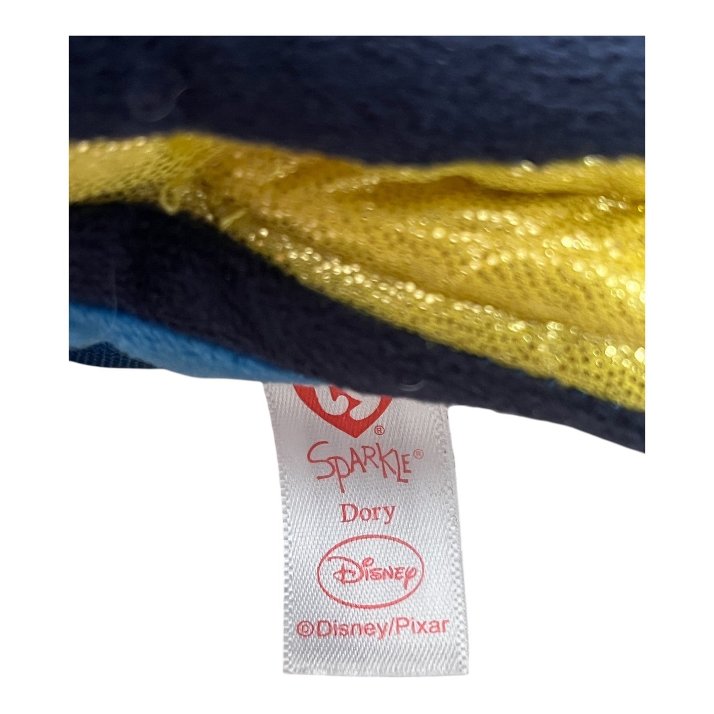 Disney Finding Dory TY Sparkle Dory Plush Beanie Baby – 9.5" – Good Condition, No Hang Tag