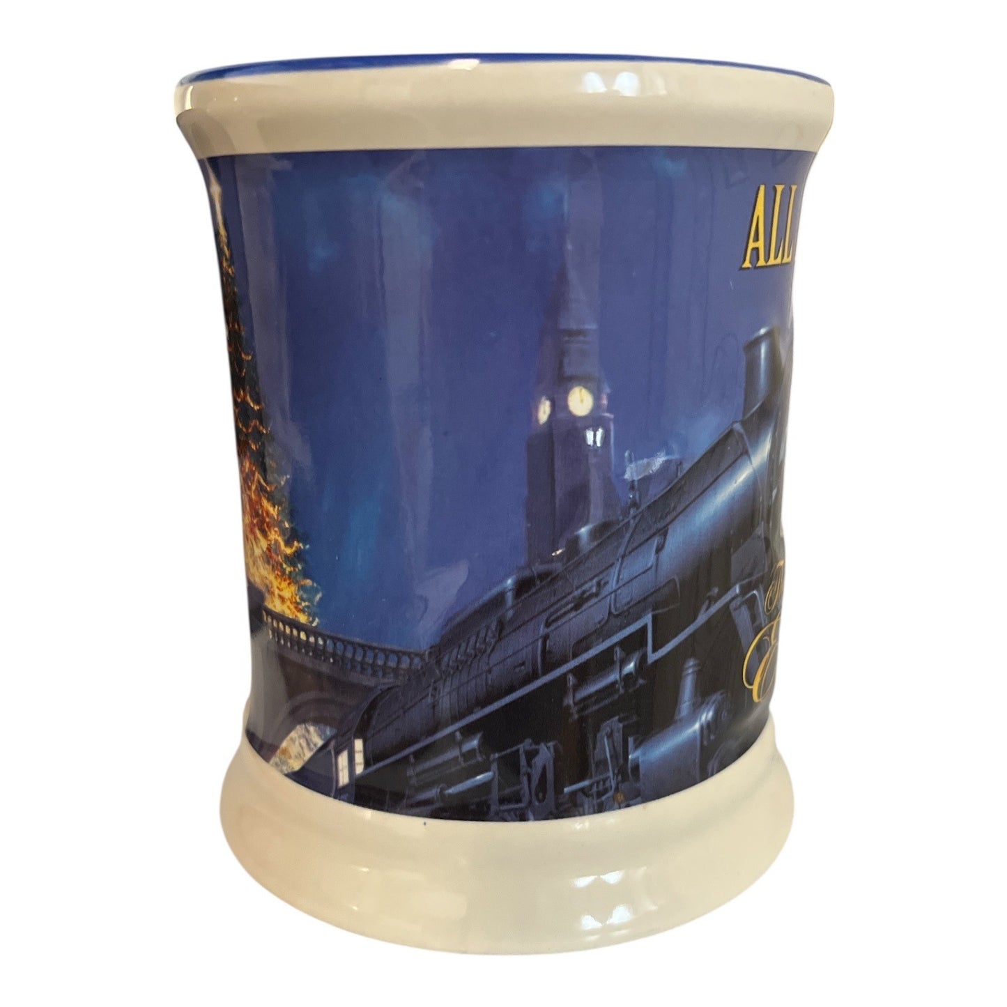 The Polar Express “All Aboard” Coffee Mug – Warner Bros. 2017 – Believe Christmas Train Design