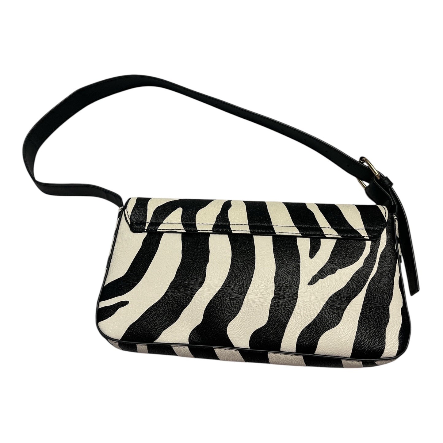 Kendall + Kylie Zebra Print Shoulder Bag – Faux Leather – Gold-Tone Hardware