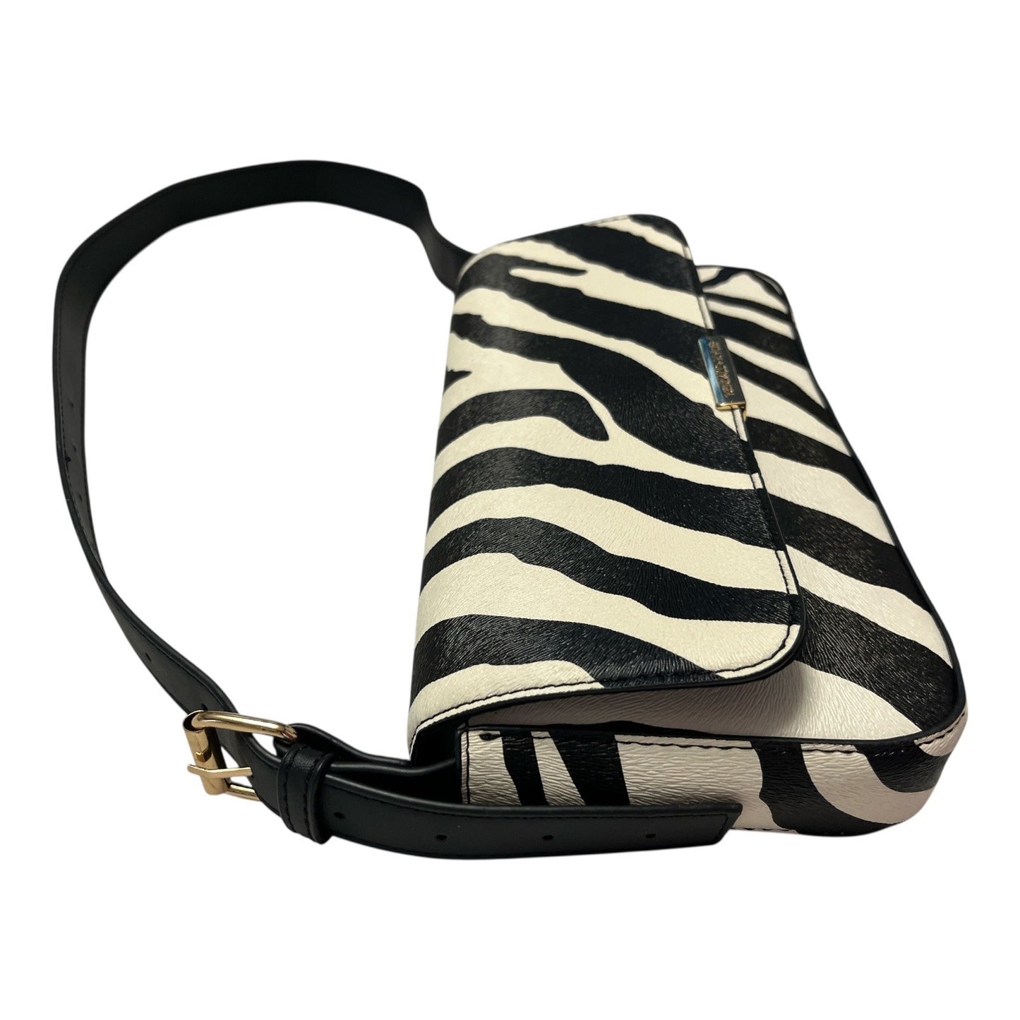 Kendall + Kylie Zebra Print Shoulder Bag – Faux Leather – Gold-Tone Hardware