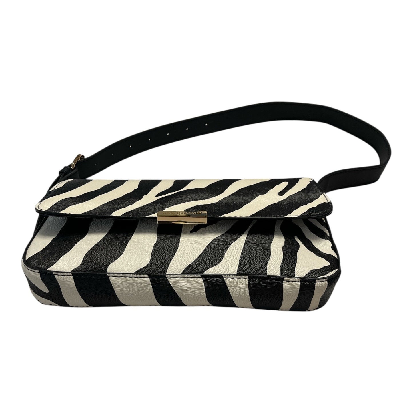 Kendall + Kylie Zebra Print Shoulder Bag – Faux Leather – Gold-Tone Hardware
