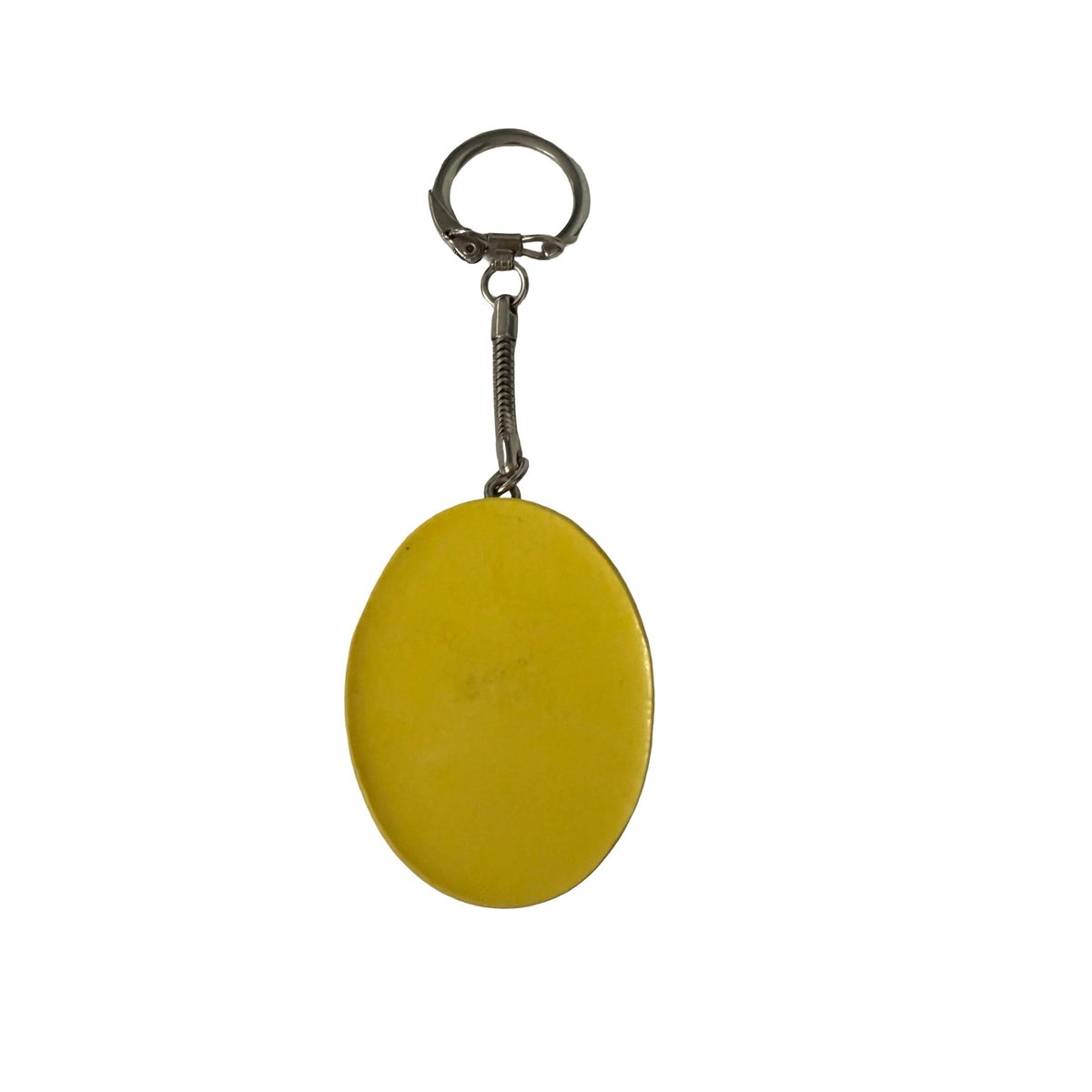 Vintage Edith Seashell Keychain Yellow Resin Personalized Beach Souvenir