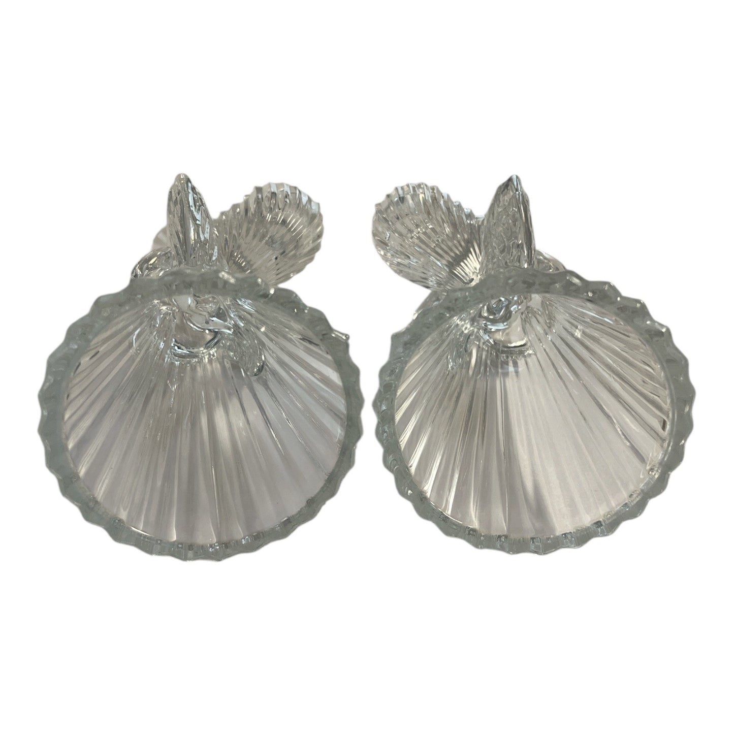 Vintage Clear Glass Angel Candle Holders – Praying Angel Taper Holders