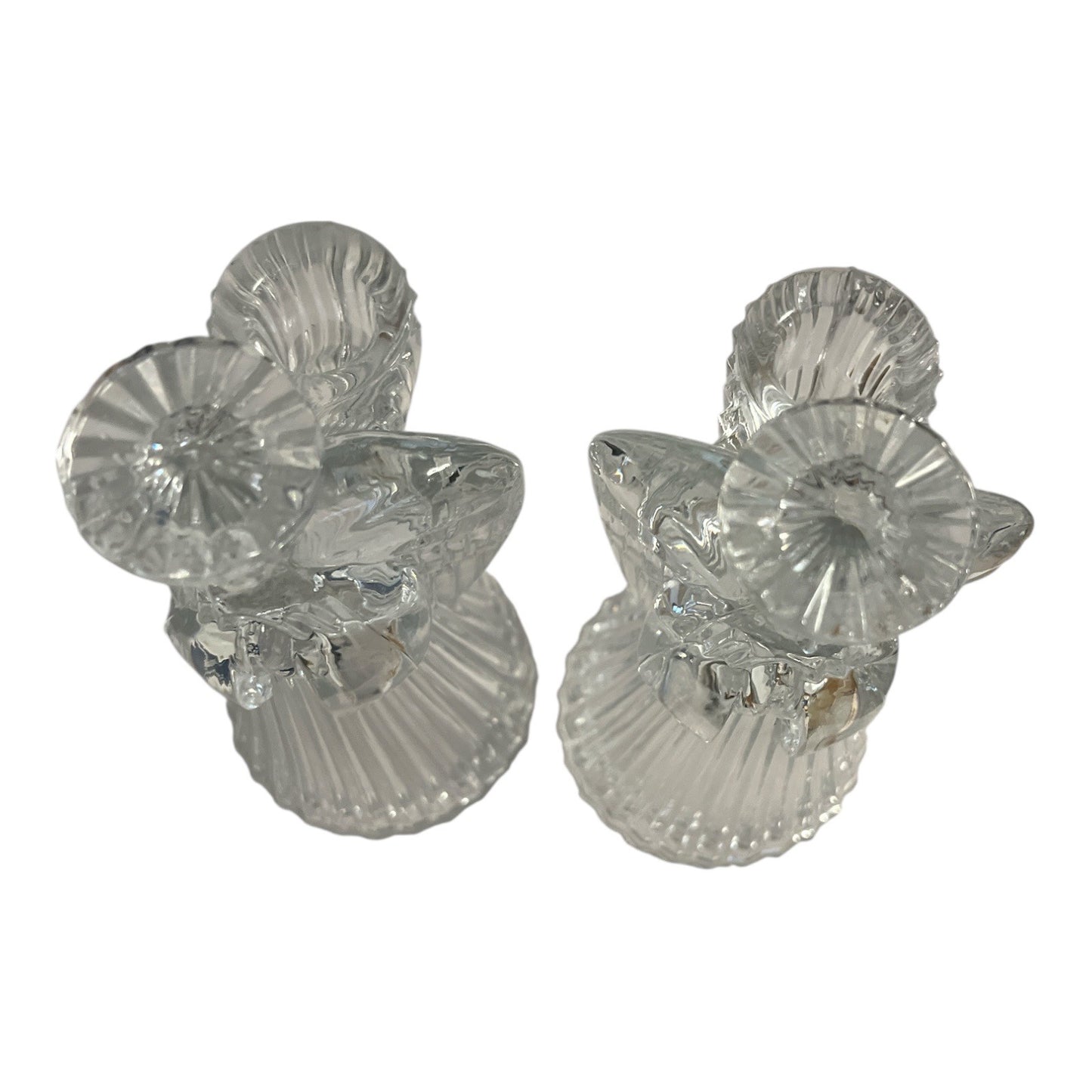 Vintage Clear Glass Angel Candle Holders – Praying Angel Taper Holders