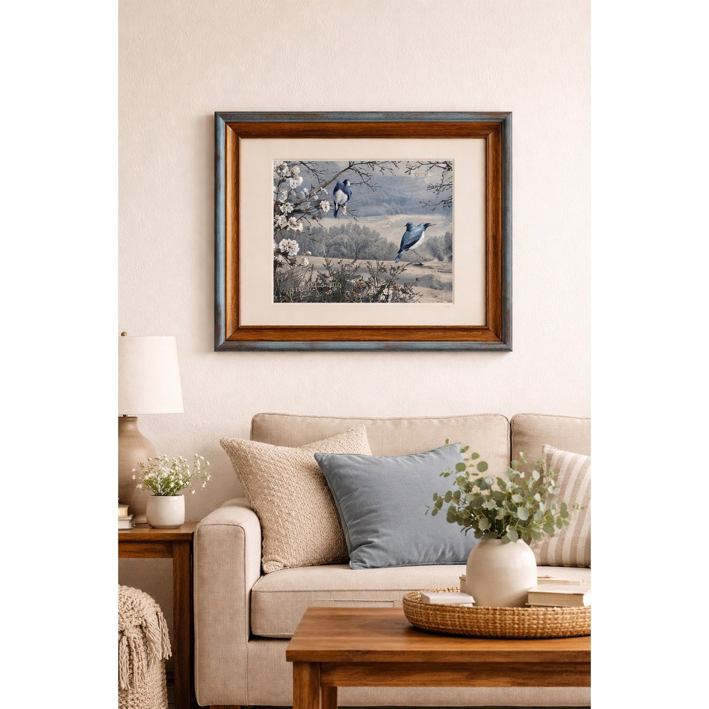 Vintage Gary R. Lucy Missouri’s Trilogy Framed Bird Print Rustic Wood Frame Wall Art 17x14