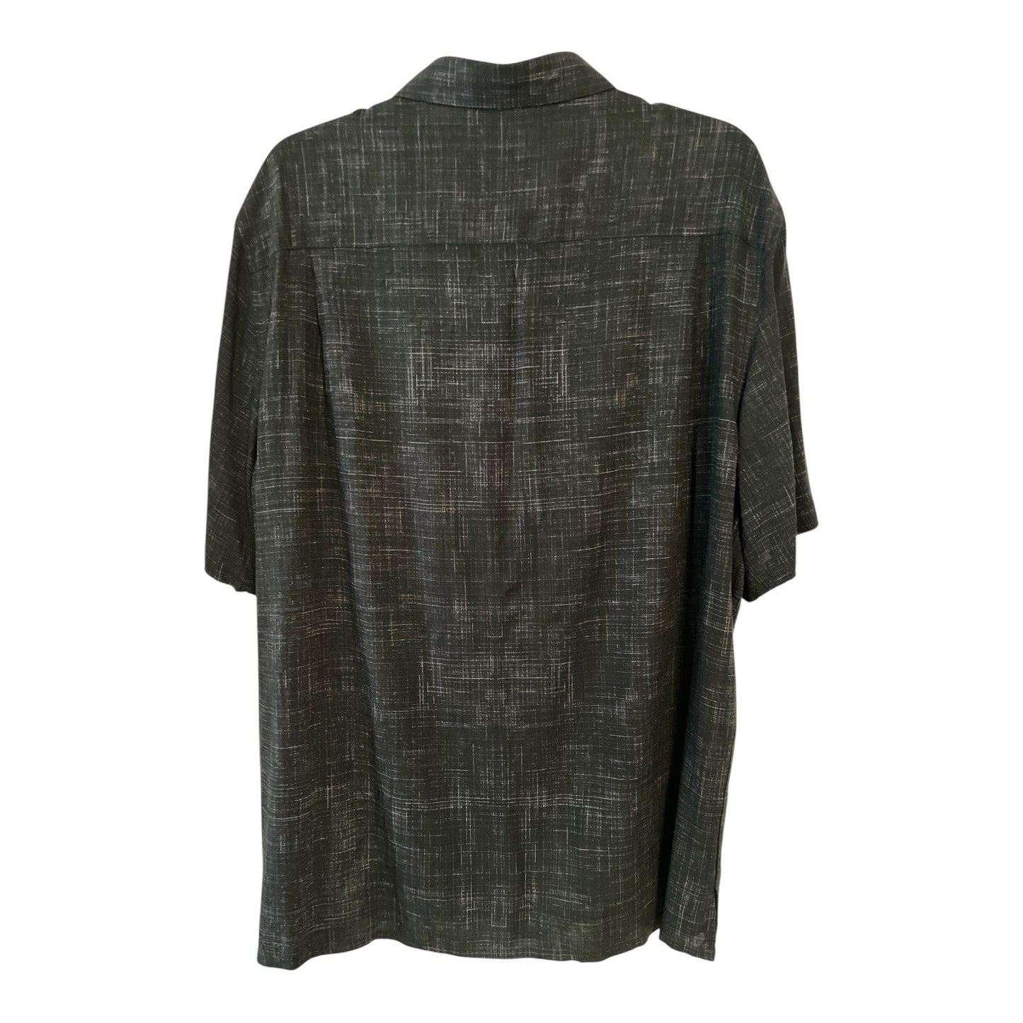 Batik Bay Men's XL Hawaiian Shirt – Black Rayon with Surfboards & Palms – Made in Indonesia