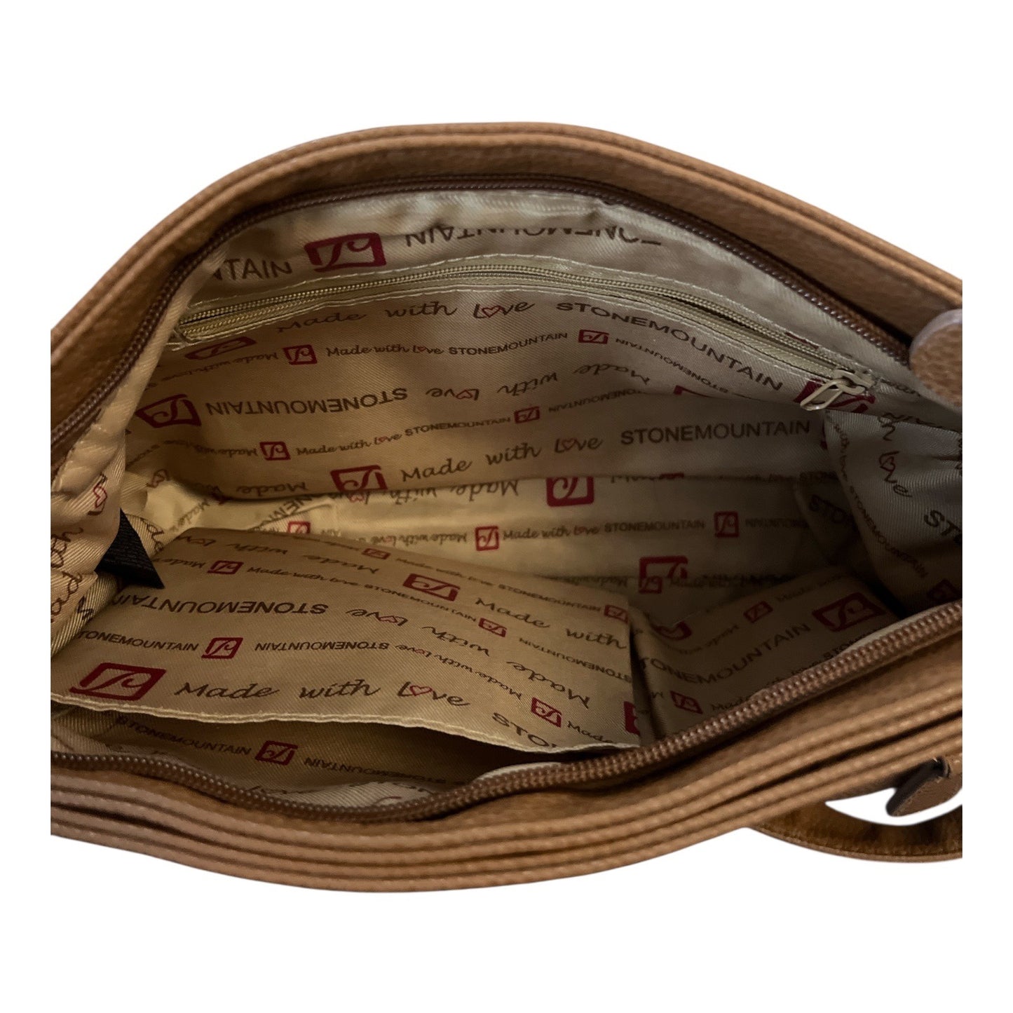 Stone Mountain USA Faux Leather Crossbody Shoulder Bag – Tan