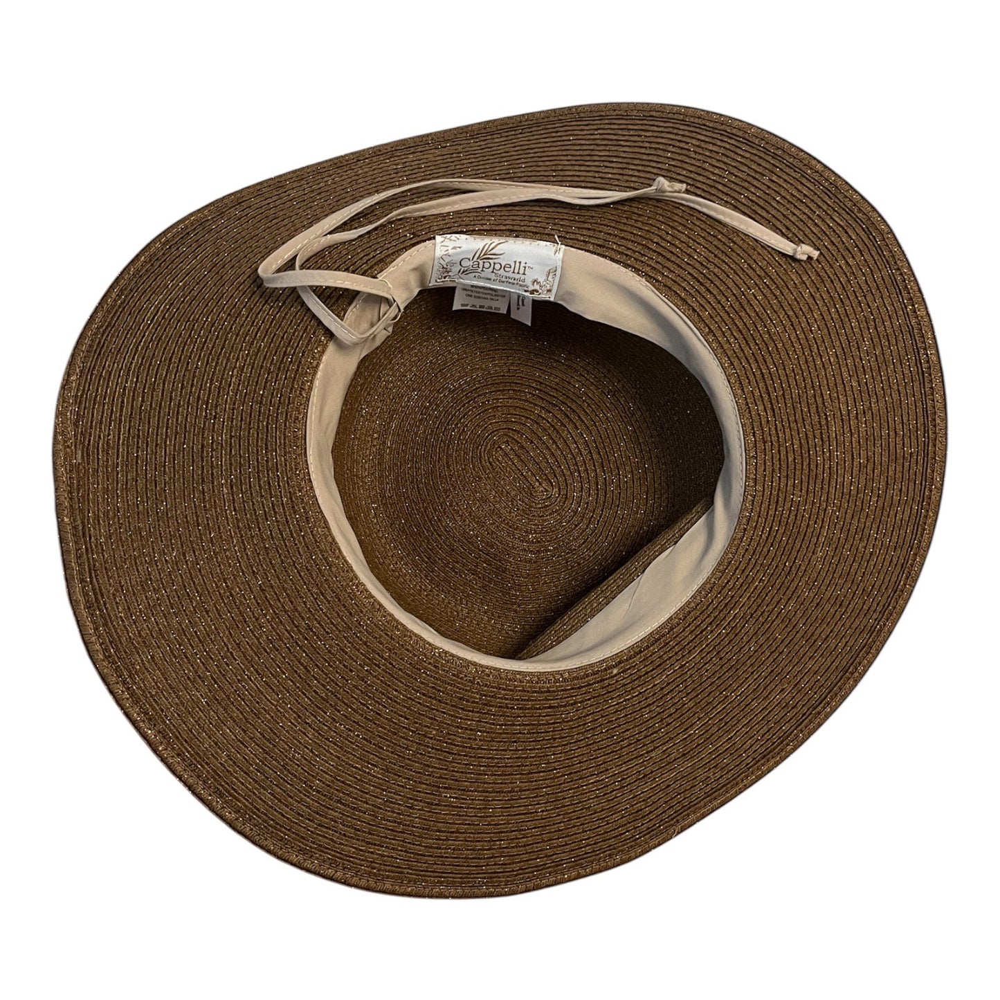 Cappelli Straworld Women’s Wide Brim Floppy Hat | Brown Metallic | 15.5" Rim | UPF Sun Protection