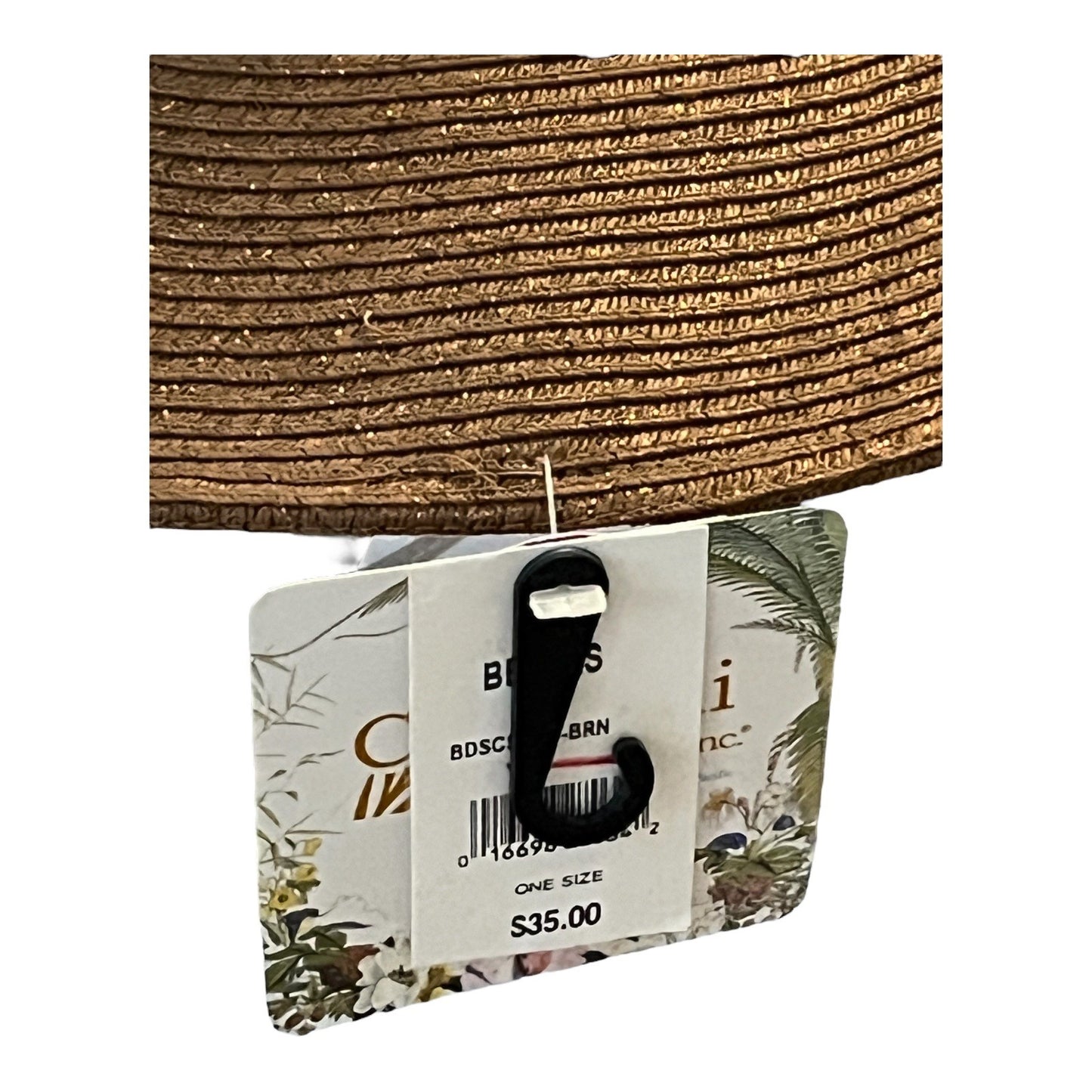 Cappelli Straworld Women’s Wide Brim Floppy Hat | Brown Metallic | 15.5" Rim | UPF Sun Protection