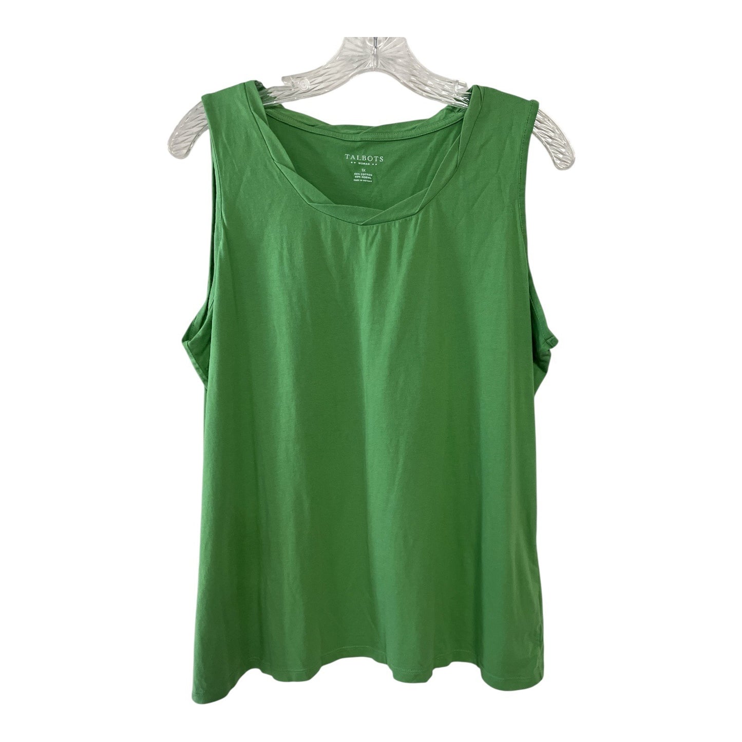 Talbots Woman Tank Tops – Set of 2, Size 1X, Green & Magenta, 60/40 Cotton Modal Blend (2012)