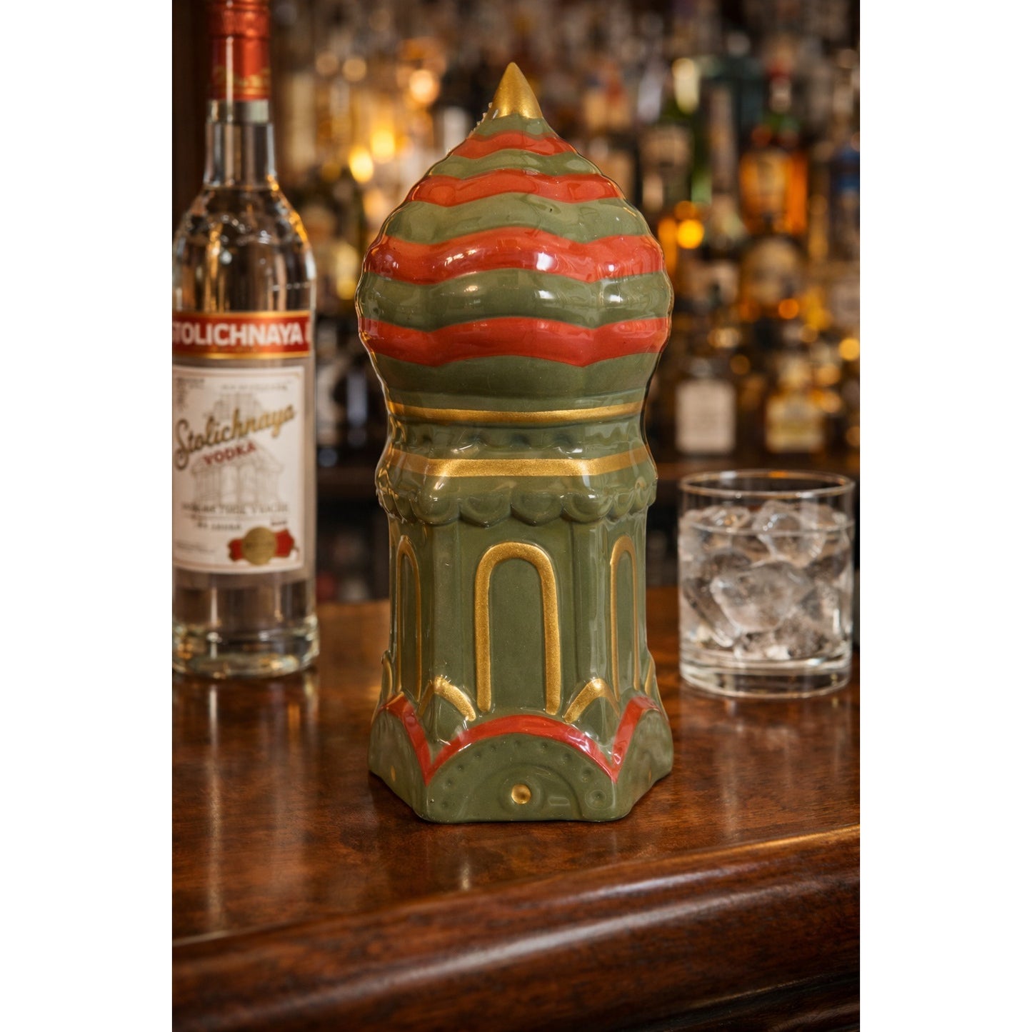 Stolichnaya Vodka Promotional Onion Dome Figurine Bar Decor Ceramic Russia Cathedral Style