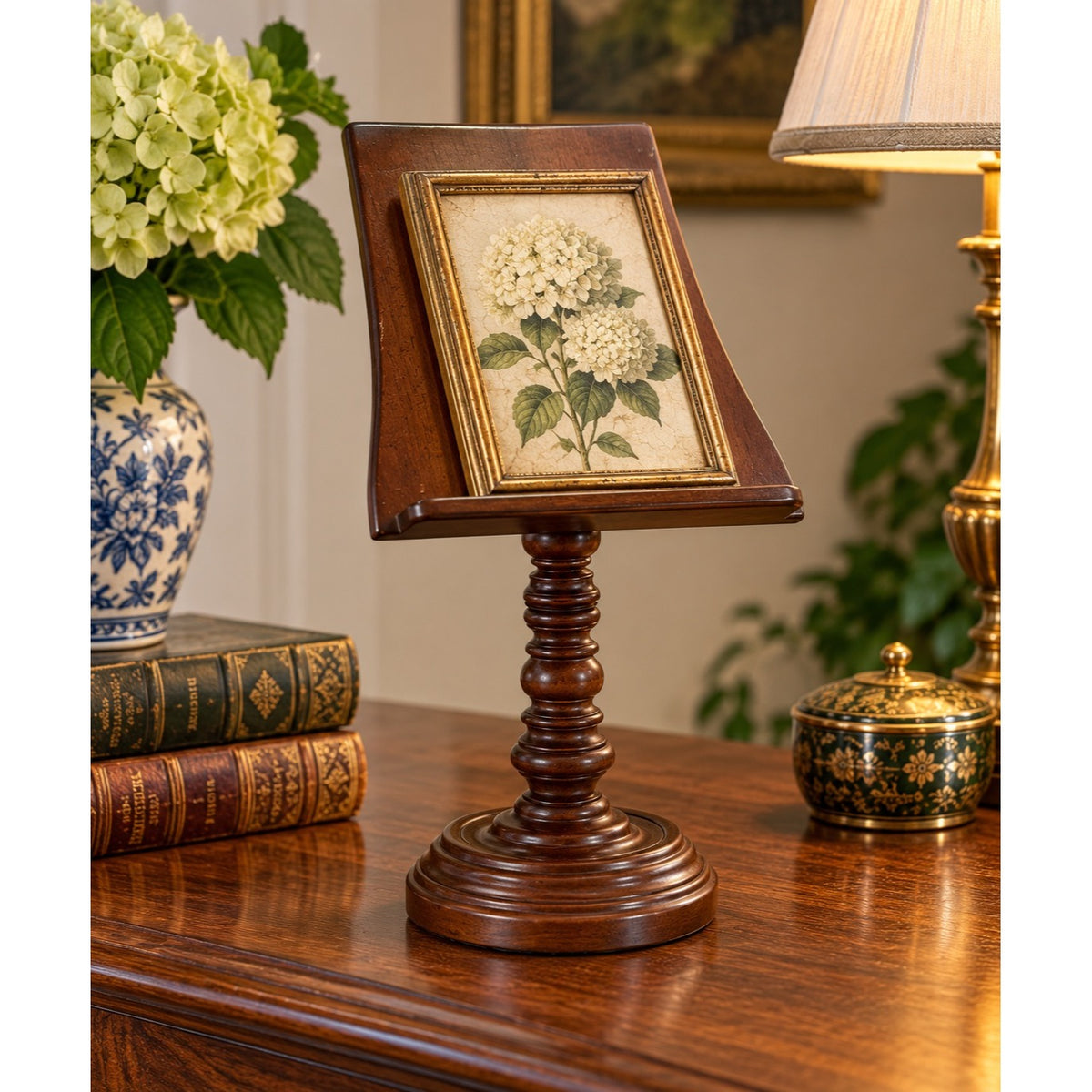 Vintage Knob Creek Wooden Pedestal Display Stand Plate Plaque Book Holder
