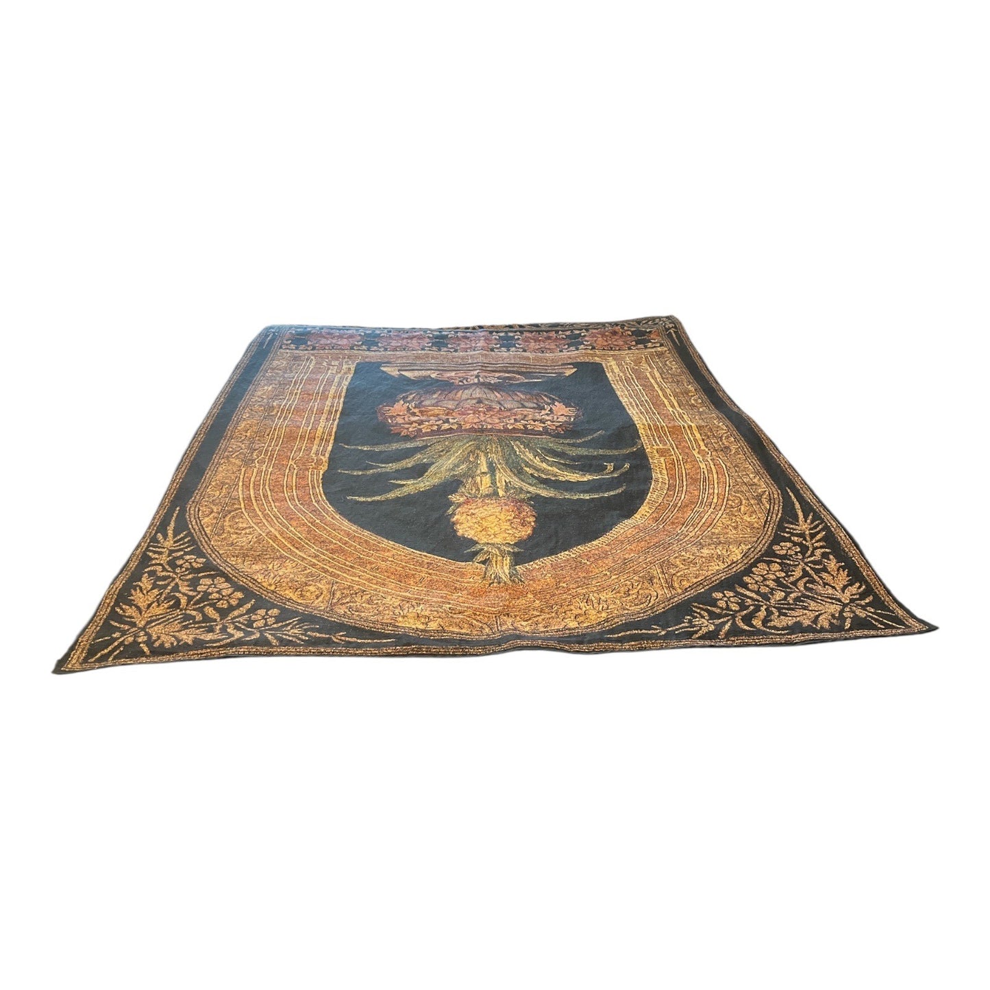 Vintage Fine Art Tapestries Wall Hanging – 50x70 Woven Jacquard Floral Urn, Made in USA