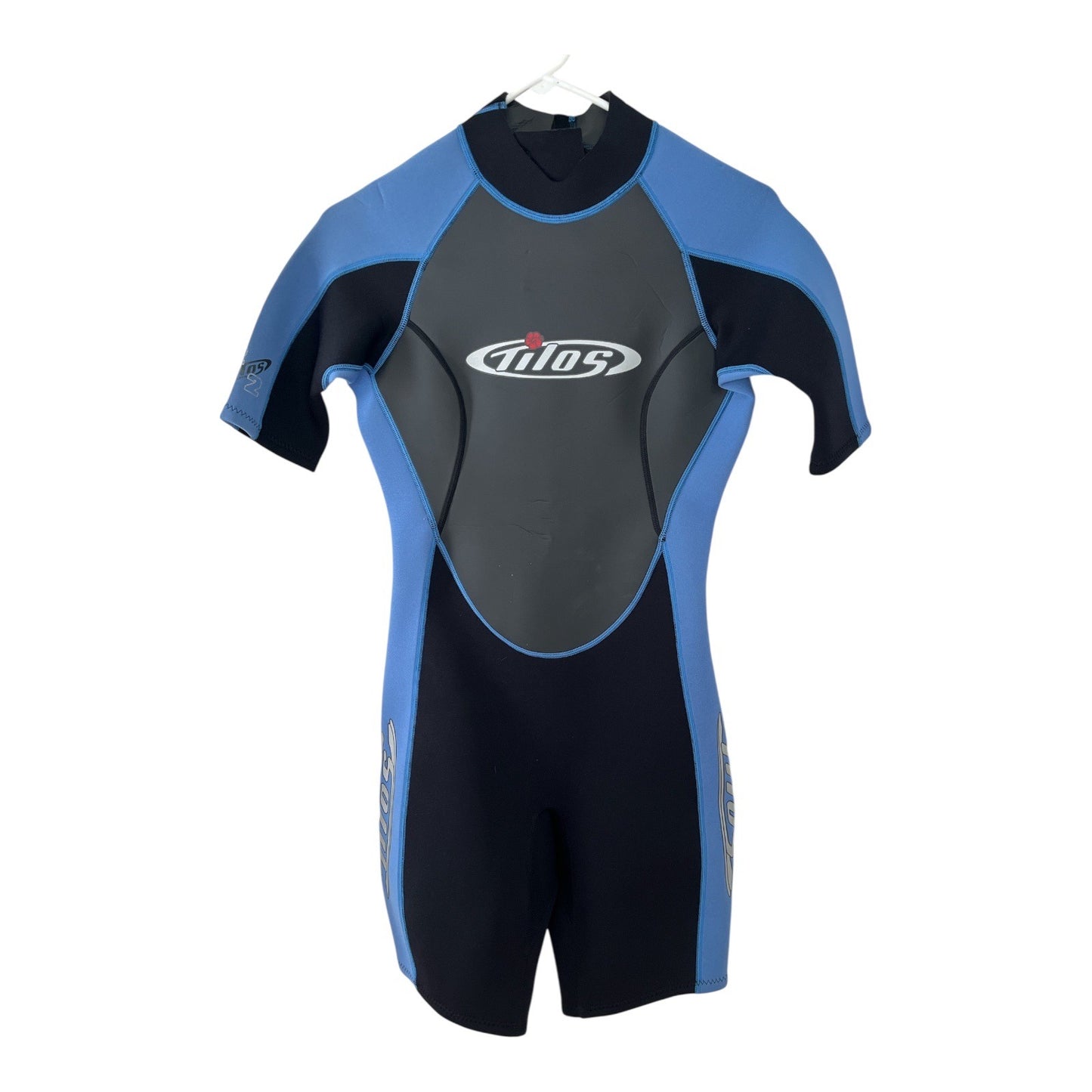 Tilos Men’s M Shorty Wetsuit – 2/2mm Neoprene Nylon – Black Blue – Surf Dive Swim