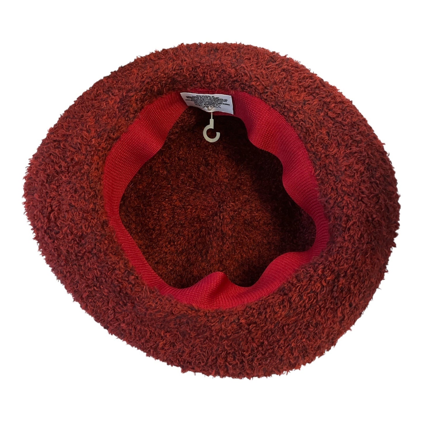 Vintage Y2K Villager by Liz Claiborne Chenille Bucket Hat – Textured Red Cloche Style – 90s/2000s Cozy Knit Winter Hat