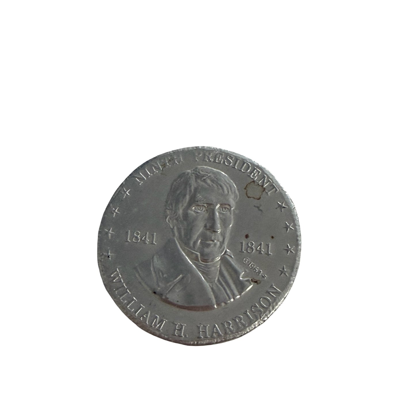 Vintage 1952 Shell's Mr. President Coin Game Token William H. Harrison Aluminum Coin