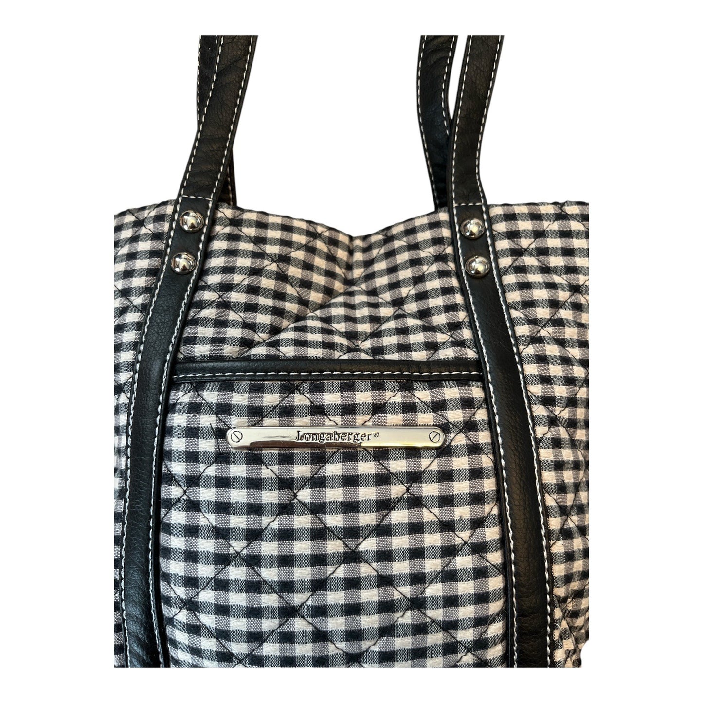 Vintage Longaberger Quilted Gingham Tote Bag
