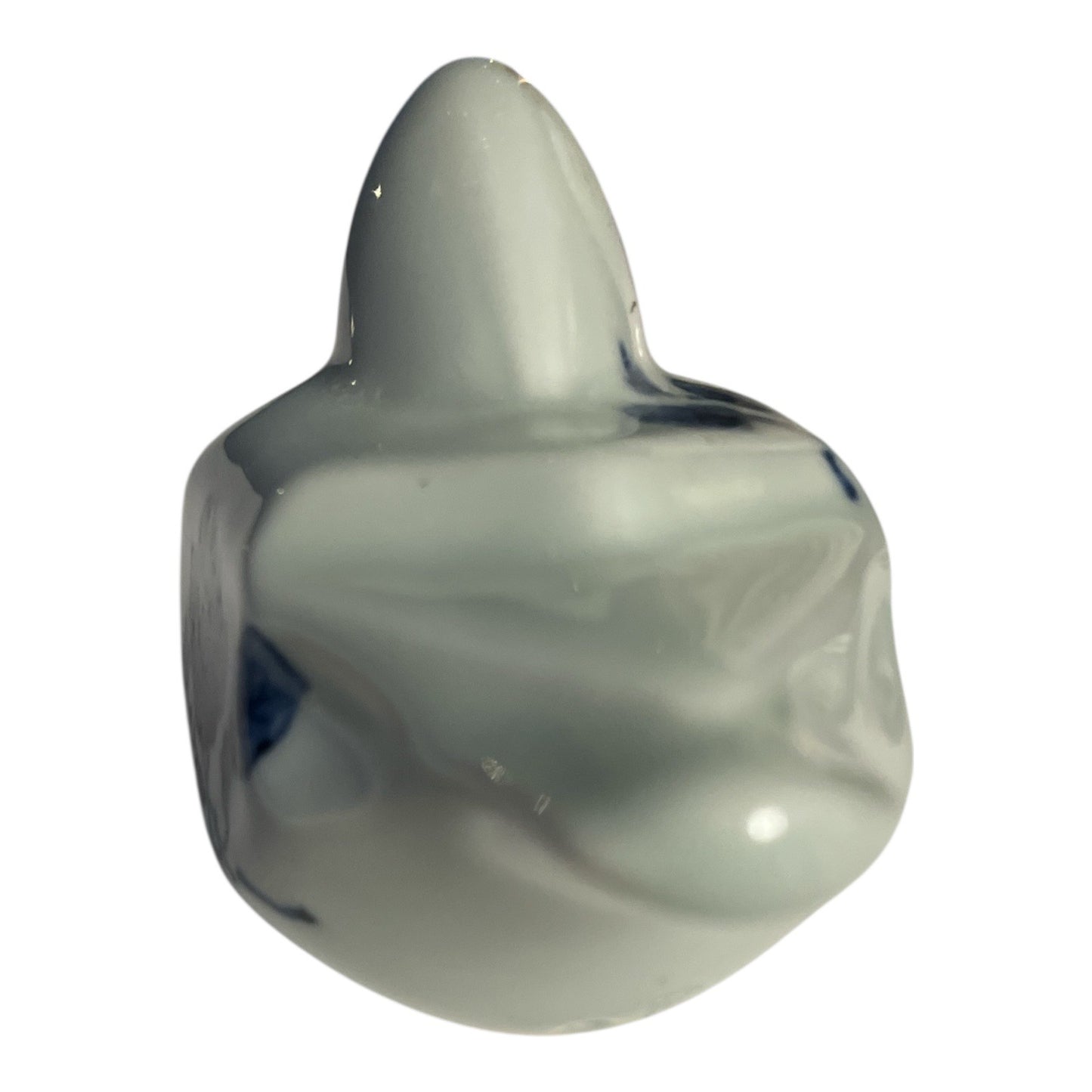 Vintage Fitz & Floyd Style Blue White Porcelain Bird Figurine, Floral Design, 1980s–1990s
