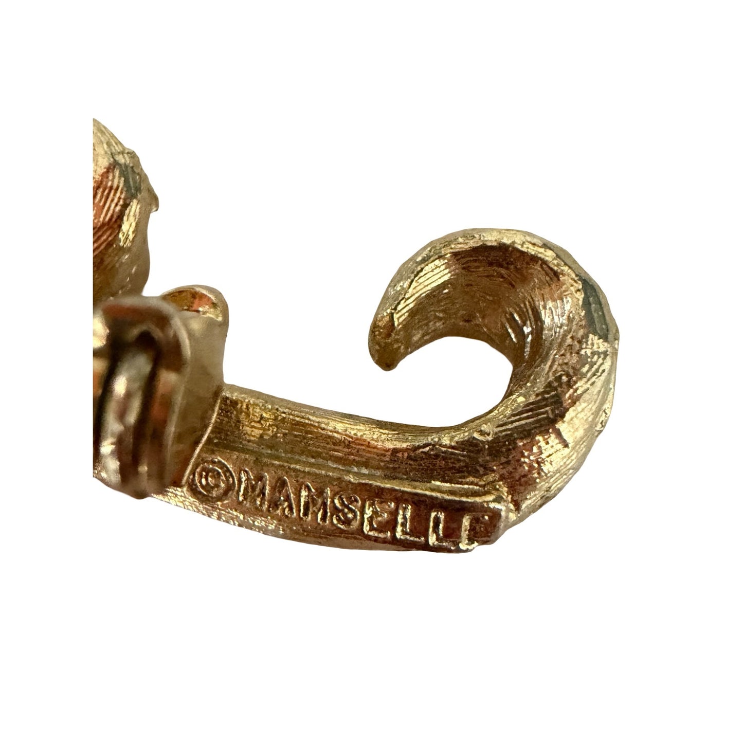 Vintage Mamselle Letter P Initial Brooch Gold Tone Monogram Pin Signed