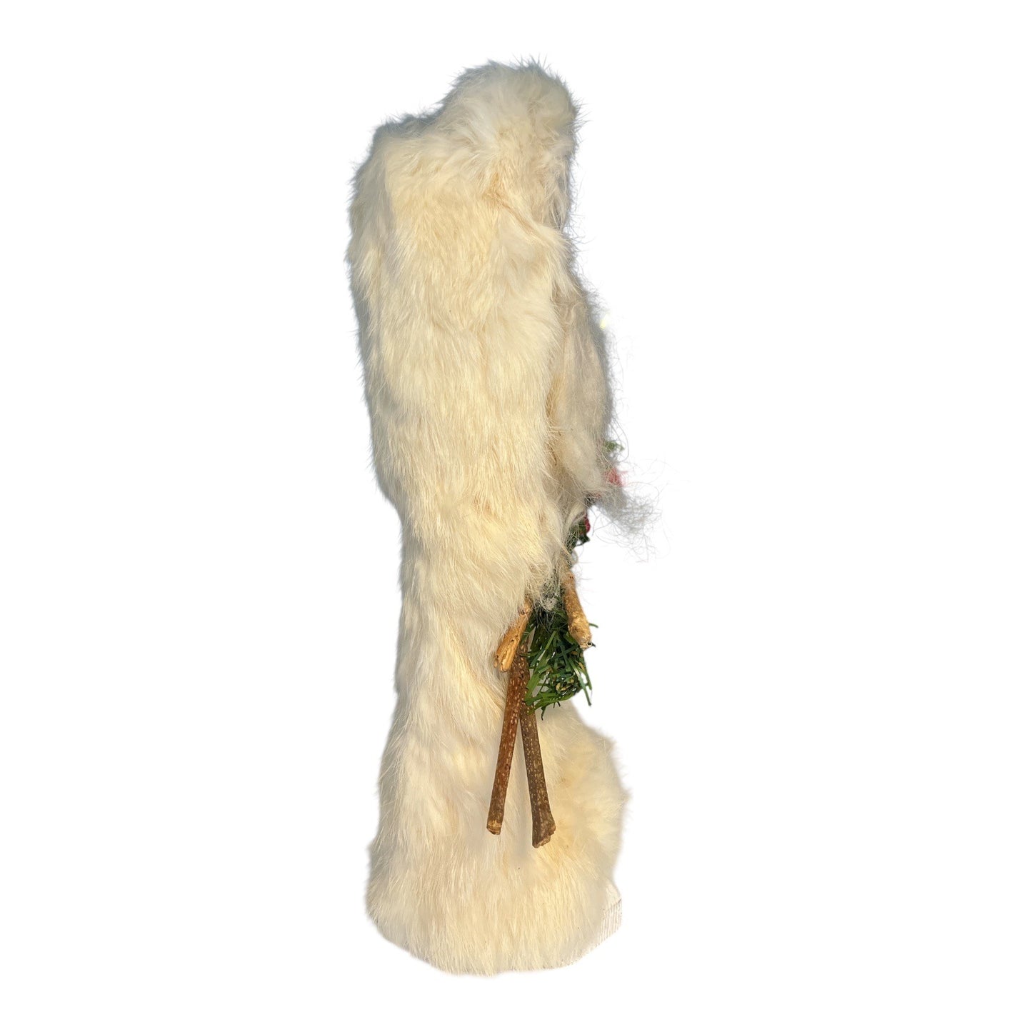 VTG Santa’s Workshop Inc. Rustic Winter White Santa – 1990s Handmade Woodland Decor – 18–20" Tall