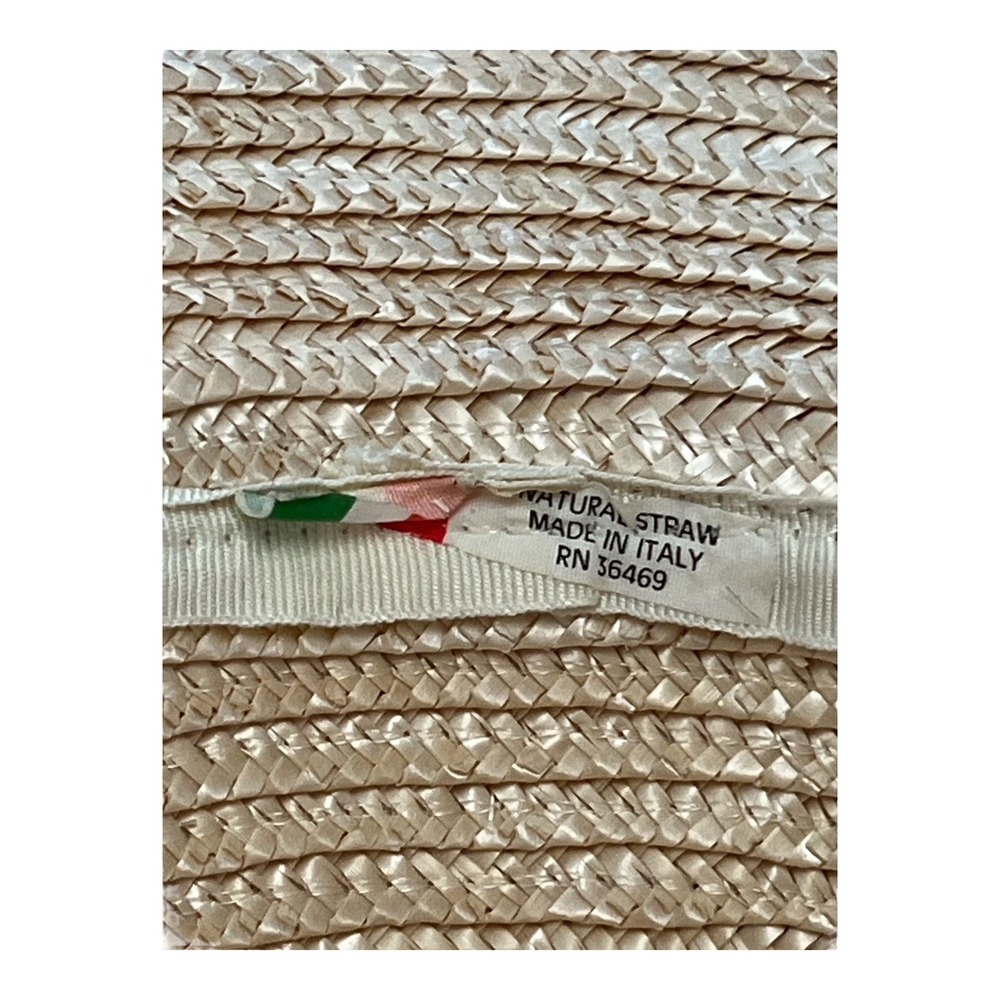 Vintage Youth-Sized Straw Hat – Made in Italy – Natural Woven with Ribbon Trim – 6" Diameter / 20" Circumference