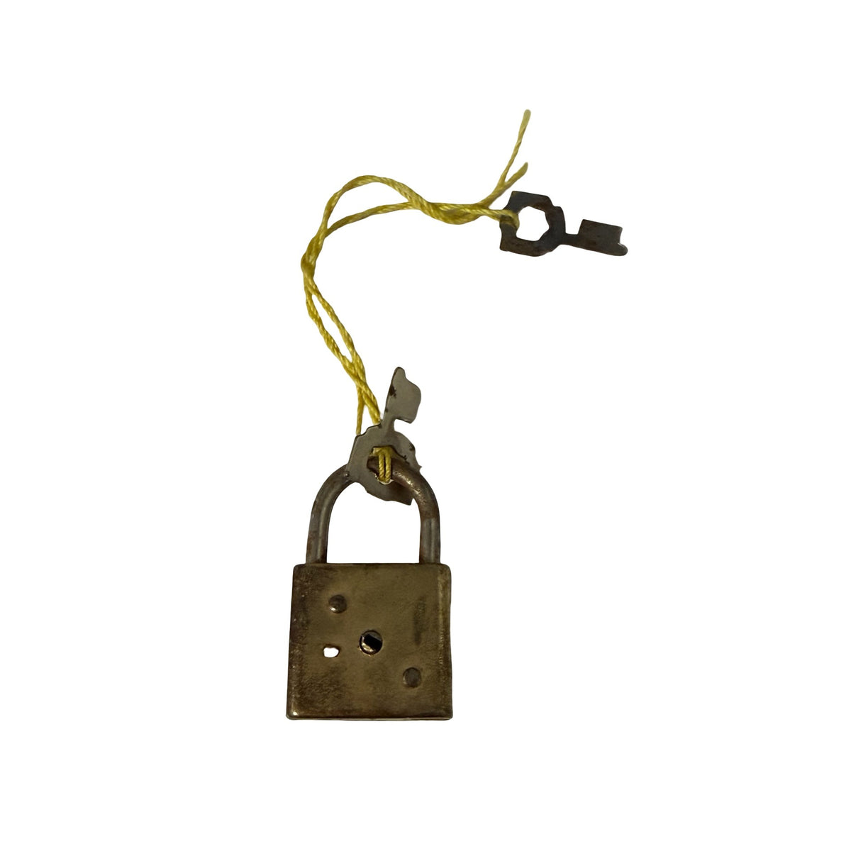 Vintage Highmount 25mm Mini Padlock Japan with 2 Keys Brass Tone Luggage Lock