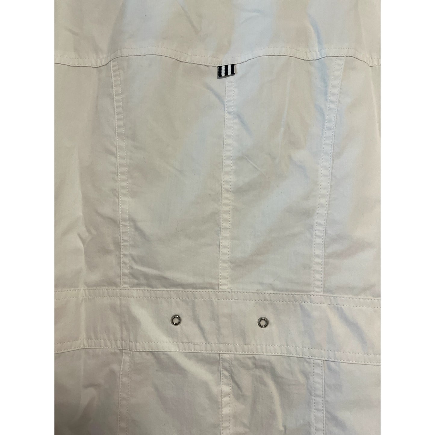 Dressbarn Woman White Utility Jacket – Size 18/20 – Cotton Nylon Blend, Full Zip, Adjustable Waist – Appears Unused
