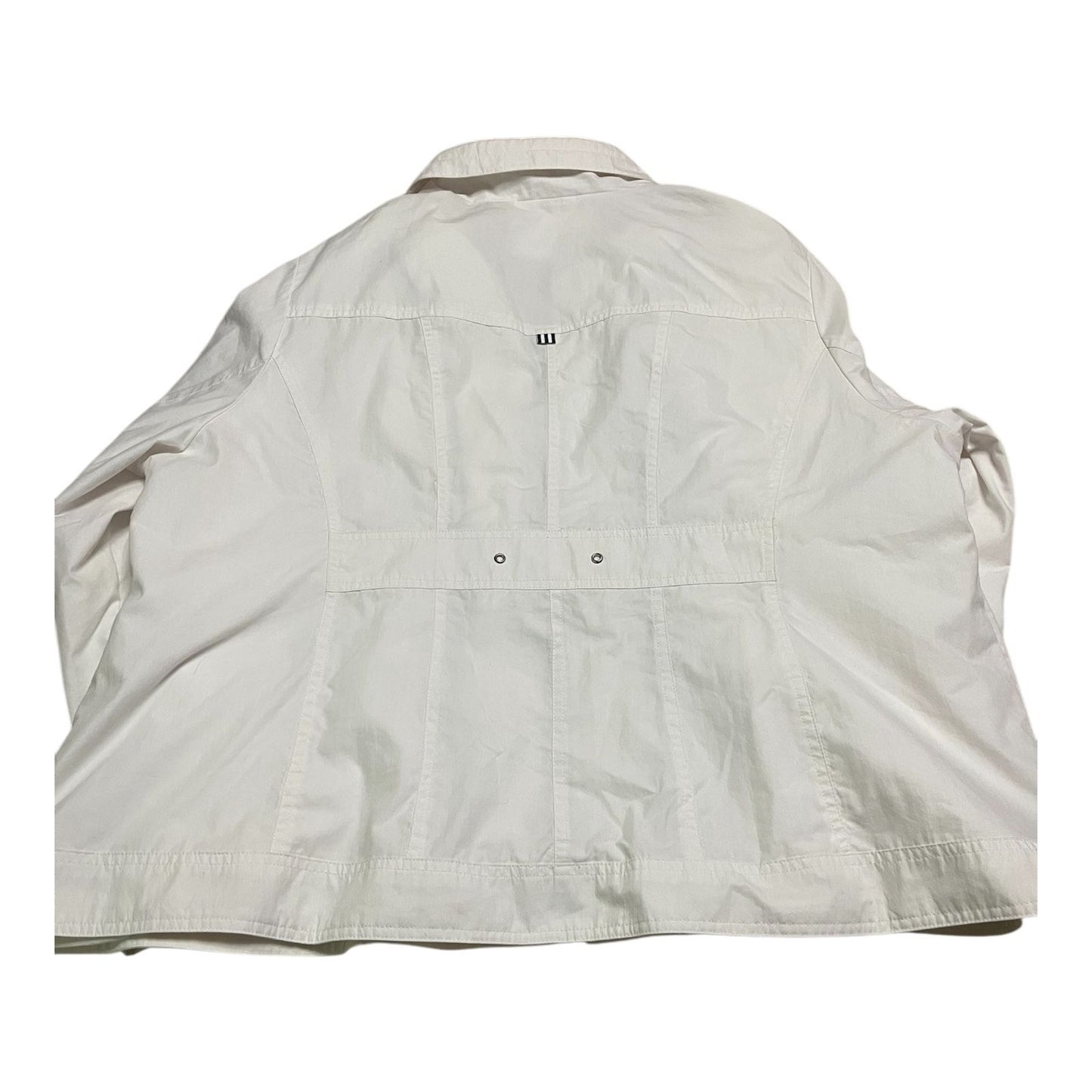 Dressbarn Woman White Utility Jacket – Size 18/20 – Cotton Nylon Blend, Full Zip, Adjustable Waist – Appears Unused