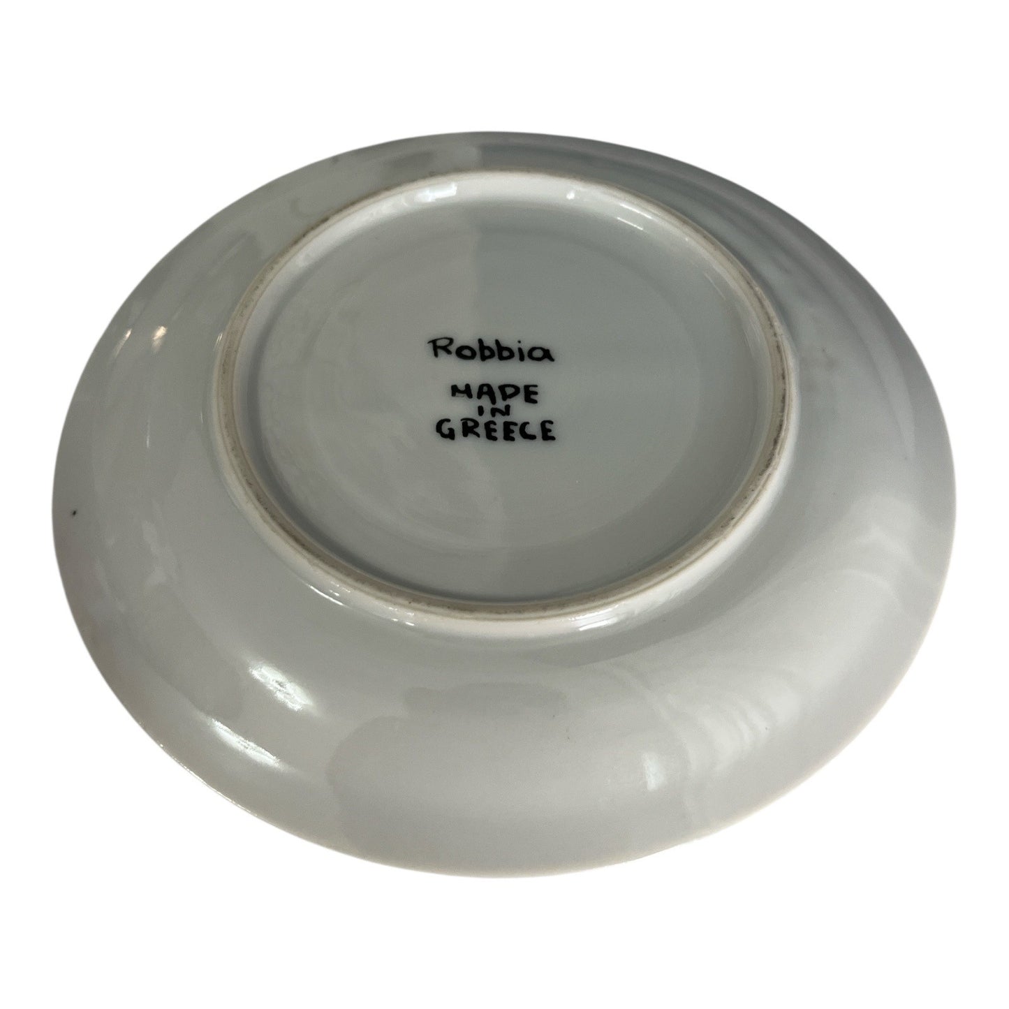 Vintage Robbia Greece Black & White Porcelain Cups & Saucers