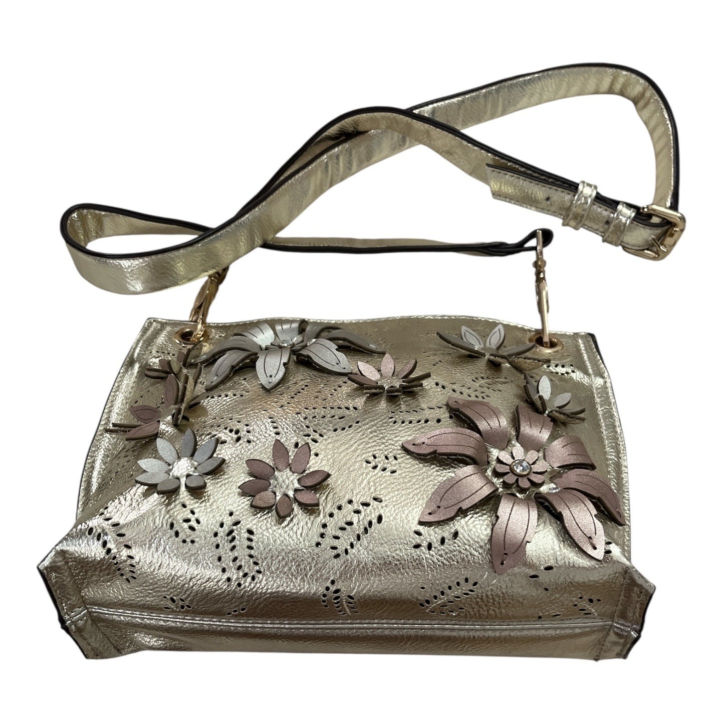 Chinese Laundry Gold Metallic Purse – Faux Leather Shoulder Bag with Magnetic Snap, Choose Quantity