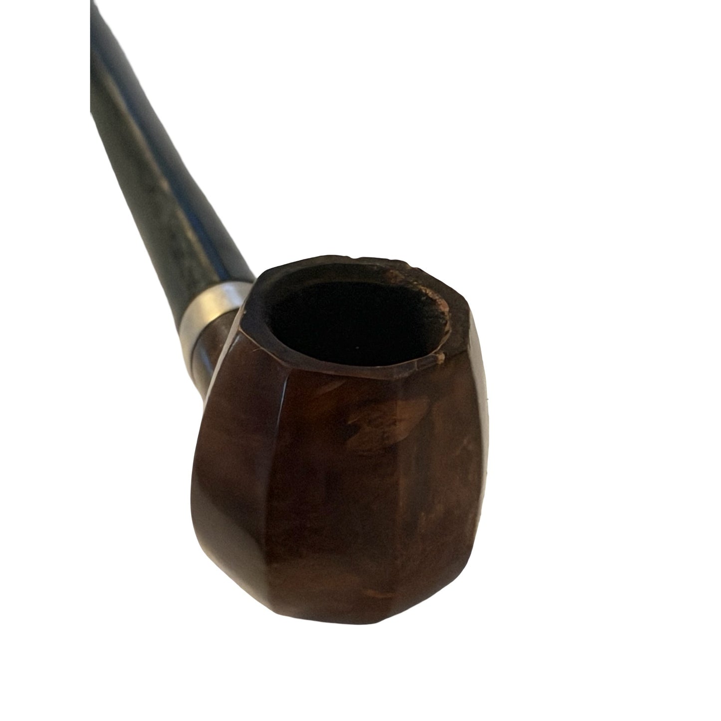 Vintage Faceted Briar Smoking Pipe Long Stem 11 Inch Estate Pipe