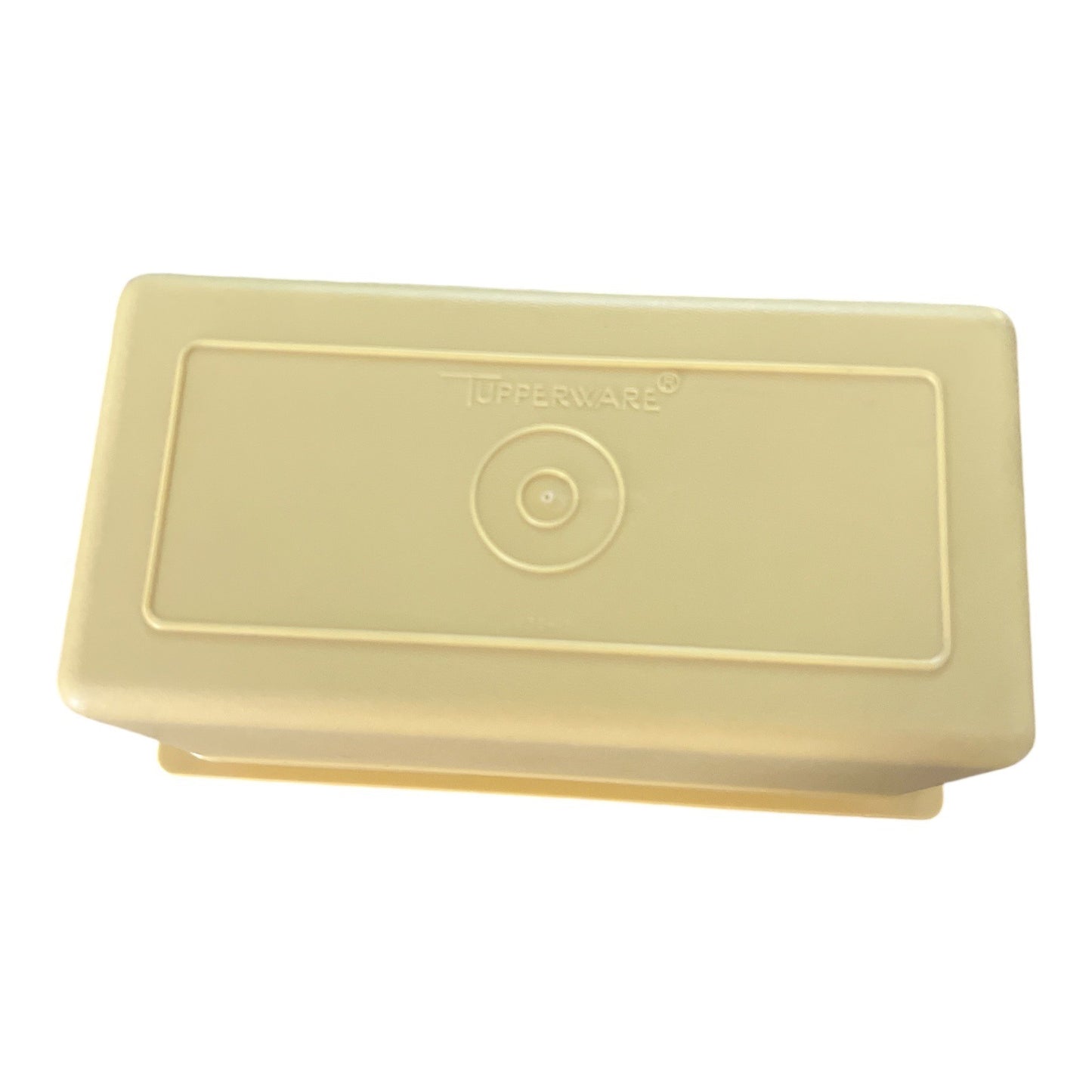 Vintage Tupperware Rectangular Butter Dish – Yellow and White – USA Made
